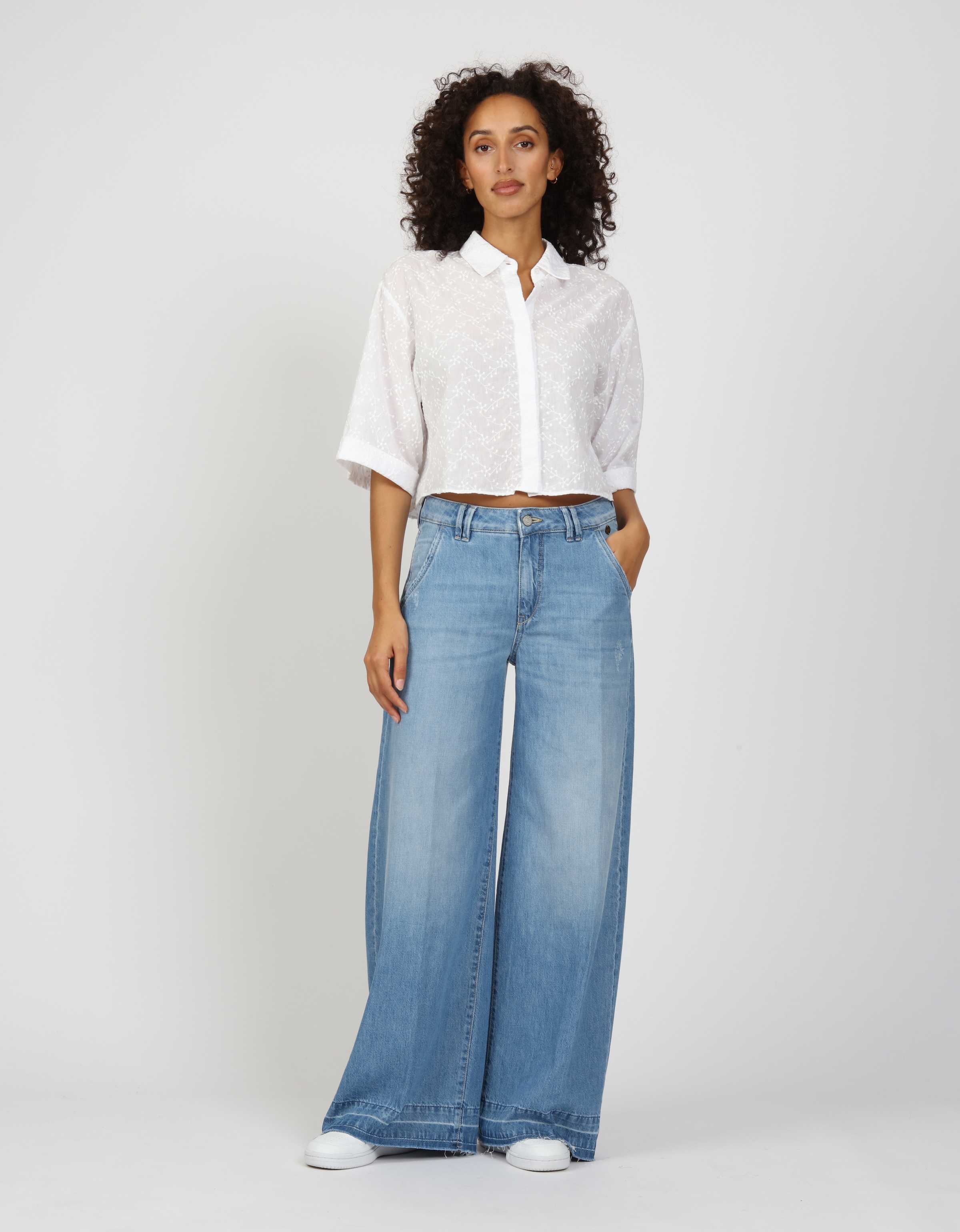 GANG Weite Jeans »94MONA«, mit weitem Bein und offenen Saumabschluss