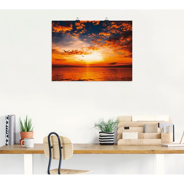 Artland Wandbild »Sonnenuntergang am Strand«, Sonnenaufgang & -untergang, (1  St.), als Alubild, Leinwandbild, Wandaufkleber oder Poster in versch.  Größen auf Rechnung bestellen