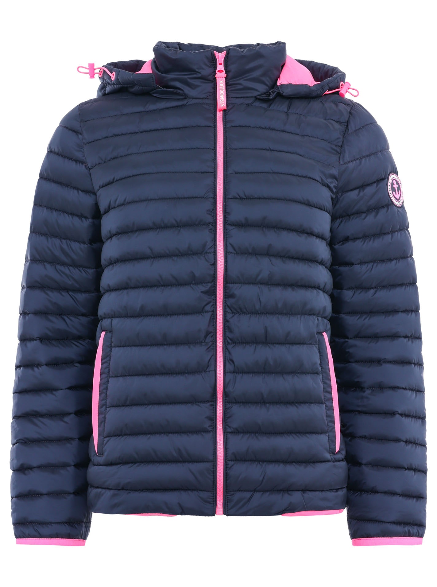 Zwillingsherz Steppjacke »"Maritim Patch"«, mit Kapuze, mit "Maritim Patch" am Arm, Kapuze, farbigem Zipper