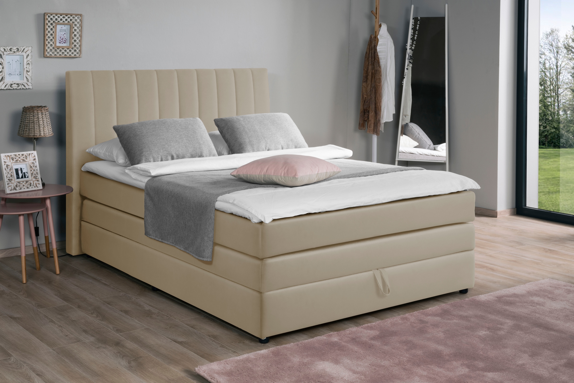 alina Boxspringbett »Marvin« inklusive Bettkasten und Topper, in diversen Ausführungen