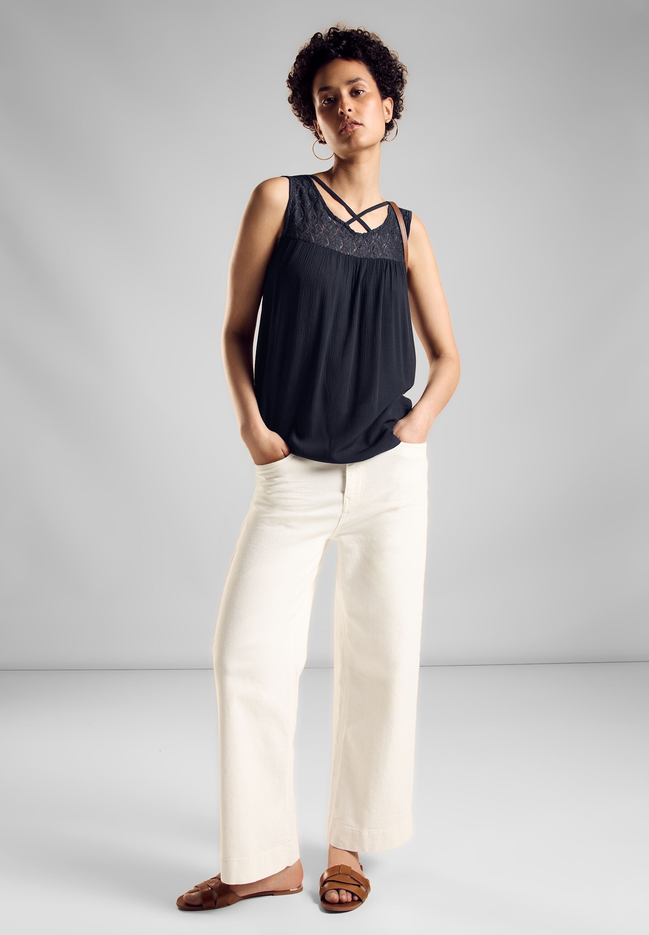 STREET ONE Shirttop, mit Spitze