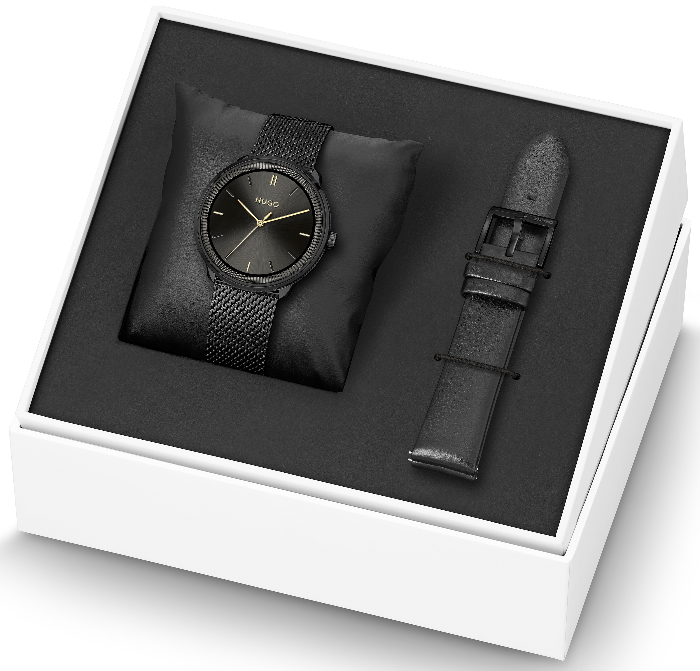 2 kaufen mit Uhr auf HUGO tlg., Quarzuhr (Set, »#FLUID, 1520024«, Raten Wechselband)