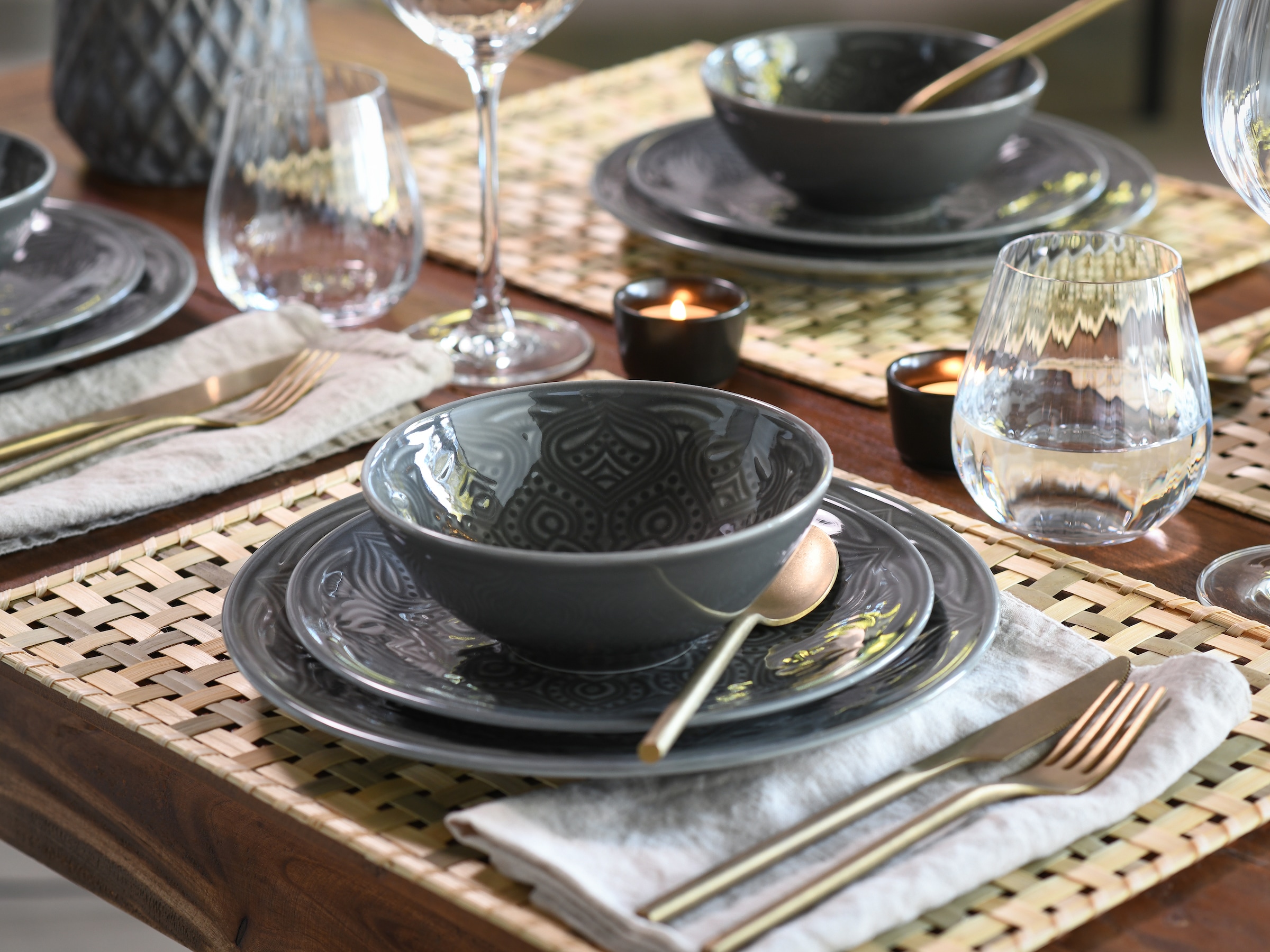 CreaTable Teller-Set »Orient Mandala«, (Set, 12 tlg.), Speiseteller, Dessertteller und Schalen im Set