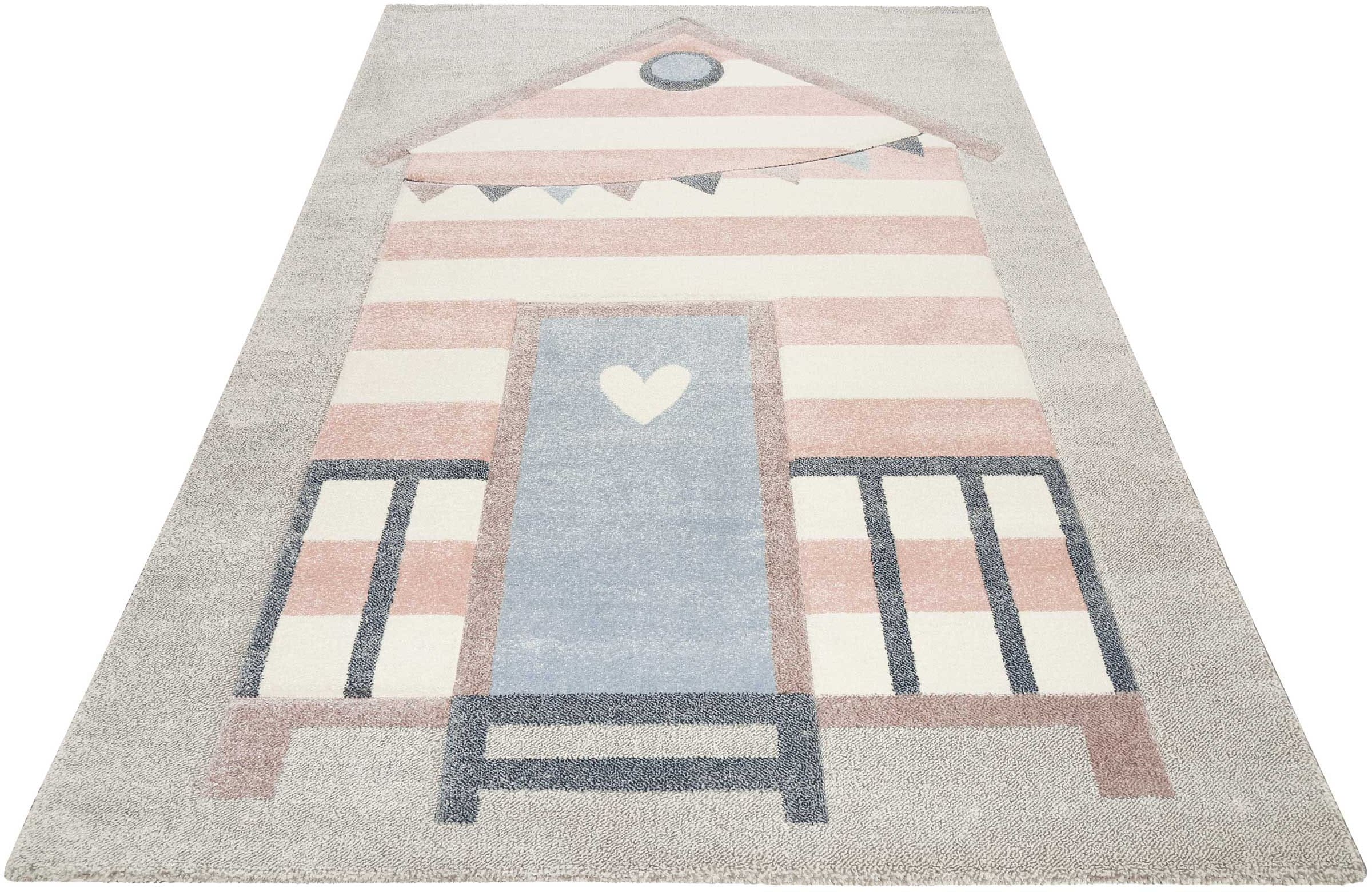 Esprit Kinderteppich "Sea Castle ESP-21072" rechteckig 13 mm Höhe Kurzflor, maritimes Dessin, Strandschloß