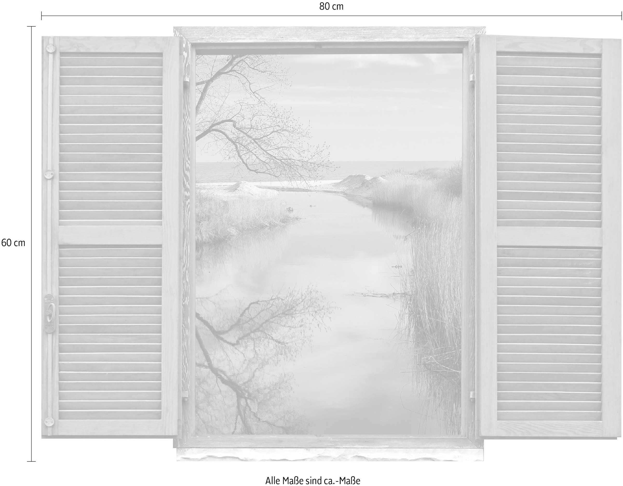 queence Wandtattoo »Fluss« Wandsticker, Wandbild, selbstklebend, 3D, Fenster