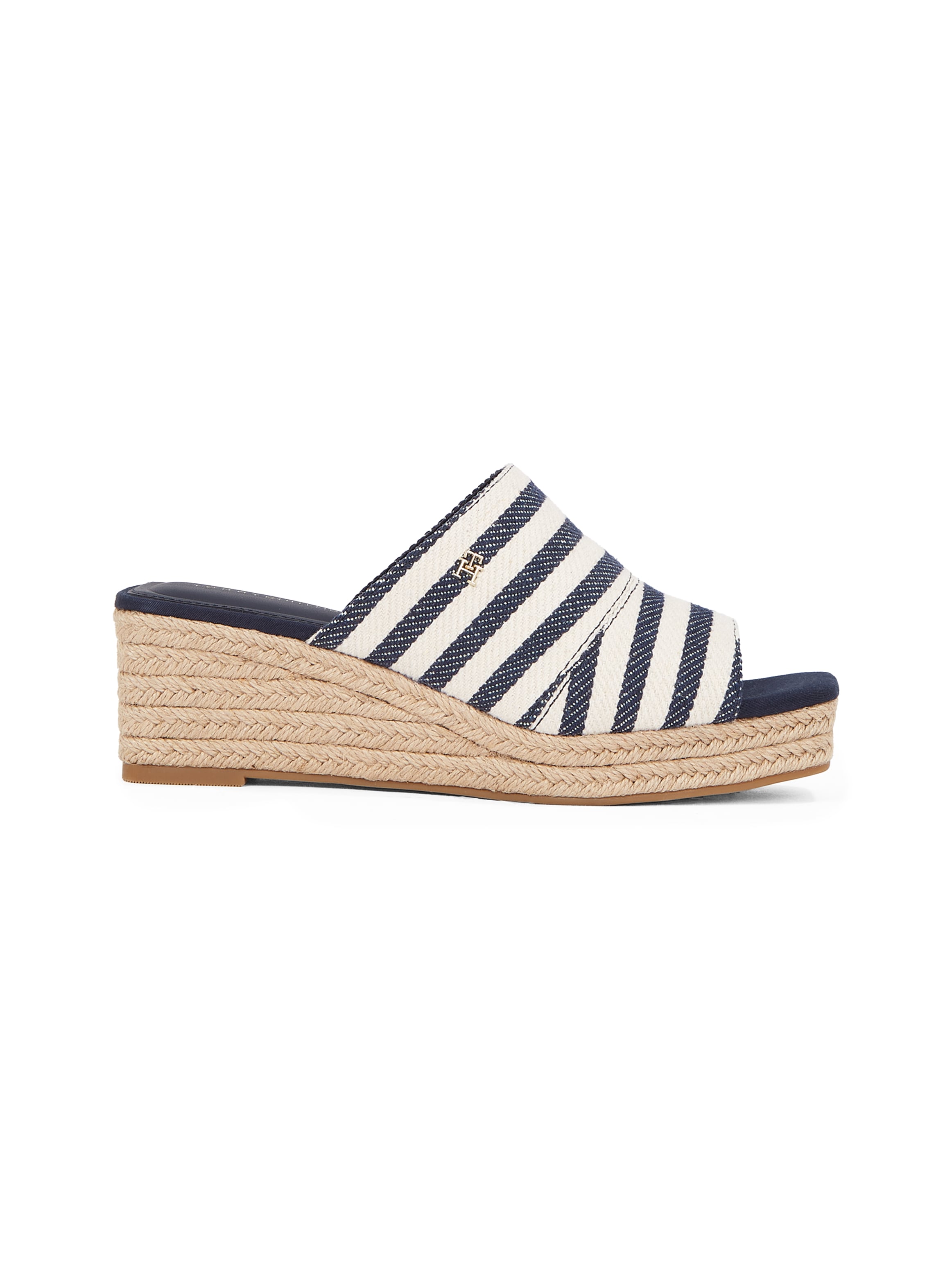 Tommy Hilfiger Pantolette »NAUTICAL STRIPES ESPADRILLE MULE«  , Keilabsatz, Sommerschuh im modischen Streifen-Look