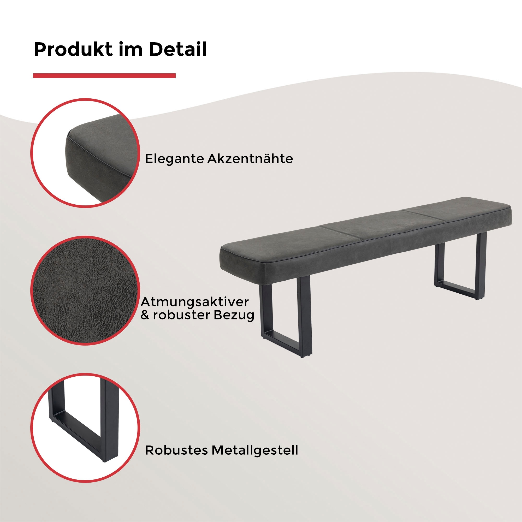 Duo Collection Sitzbank »Tara Bank« Hochwertiger Mikrofaserbezug, mit Federkern, bis 260 kg belastbar