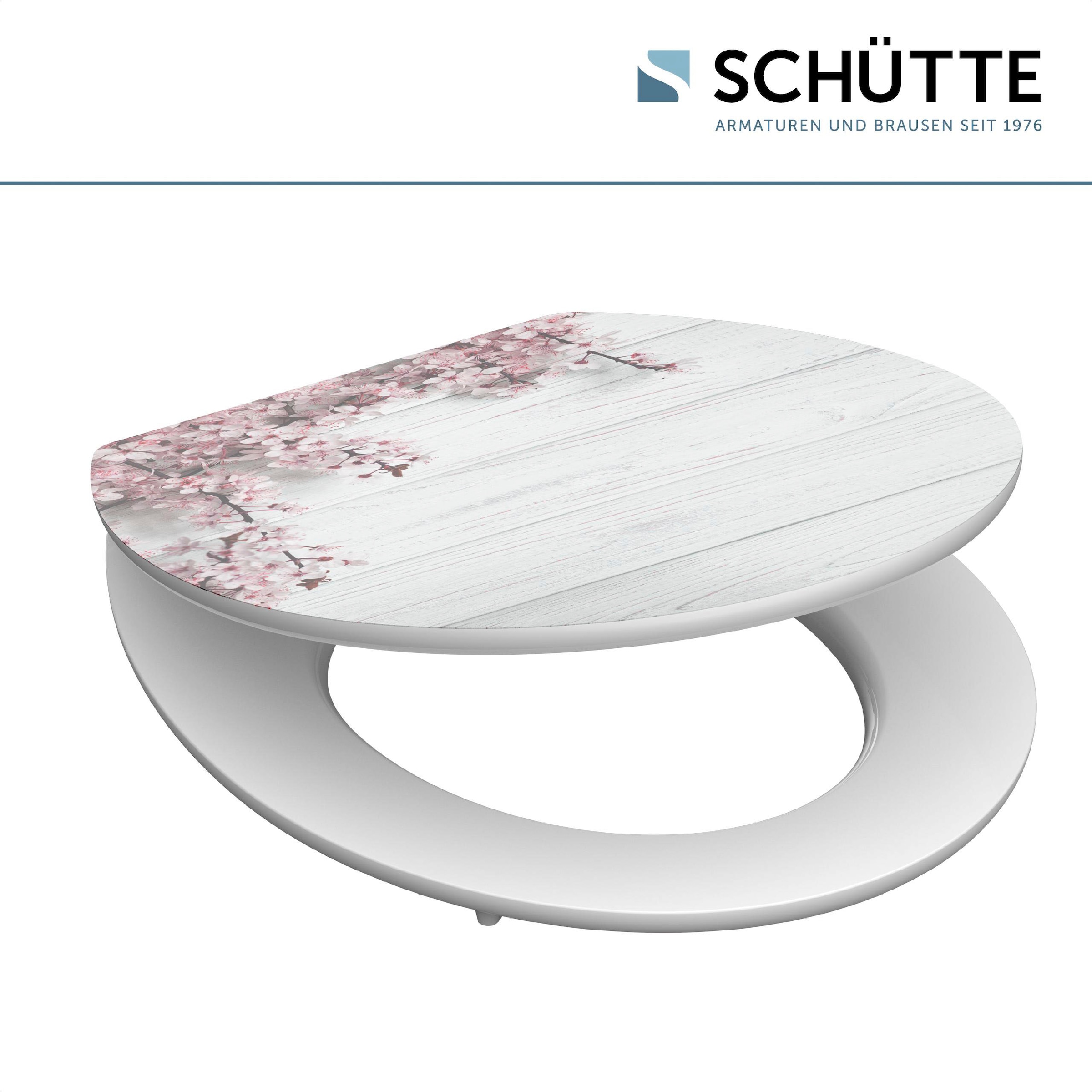 Schütte WC-Sitz »Flowers&Wood«, High Gloss mit MDF Holzkern, mit Absenkautomatik