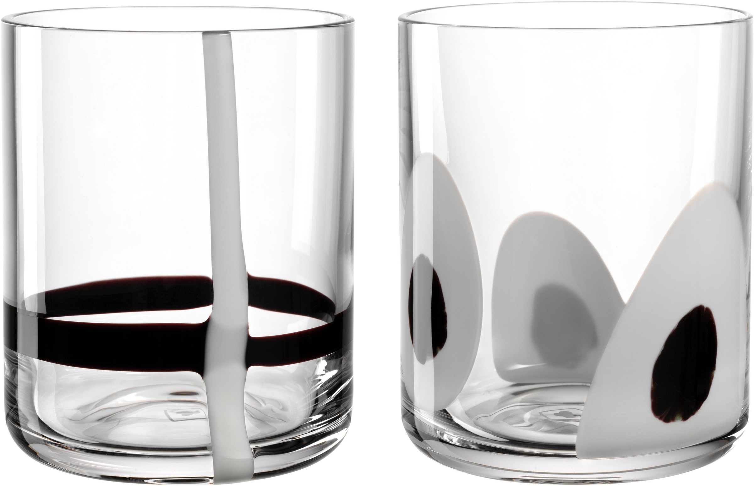 Gläser-Set Leonardo Transparent/Schwarzz Glas H 10 cm 300 ml 2 Stk