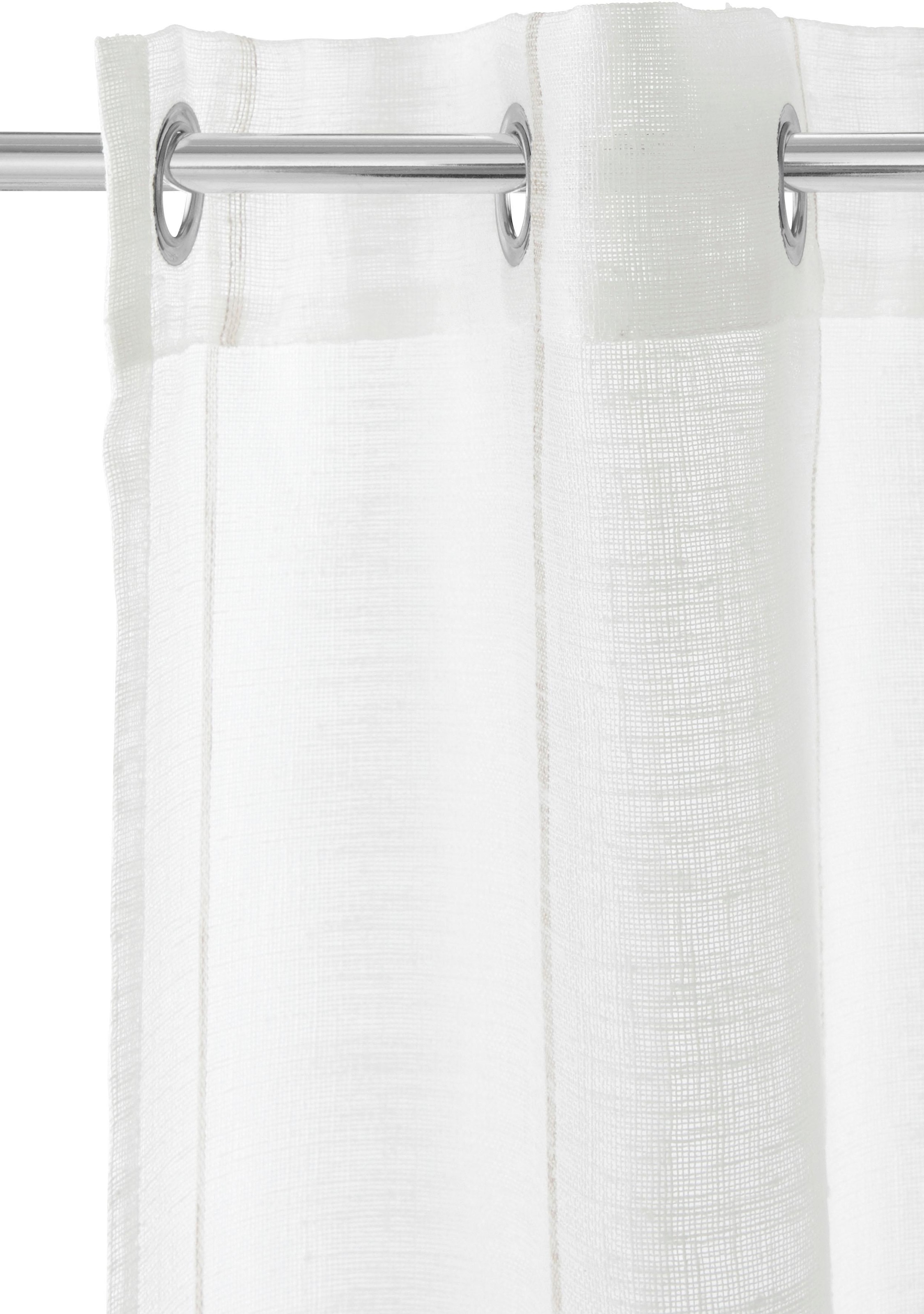 OTTO home Scheibengardine »Clea« Ösen 1 Stk. tlg. Polyester, mit Längsstreifen in grober Struktur