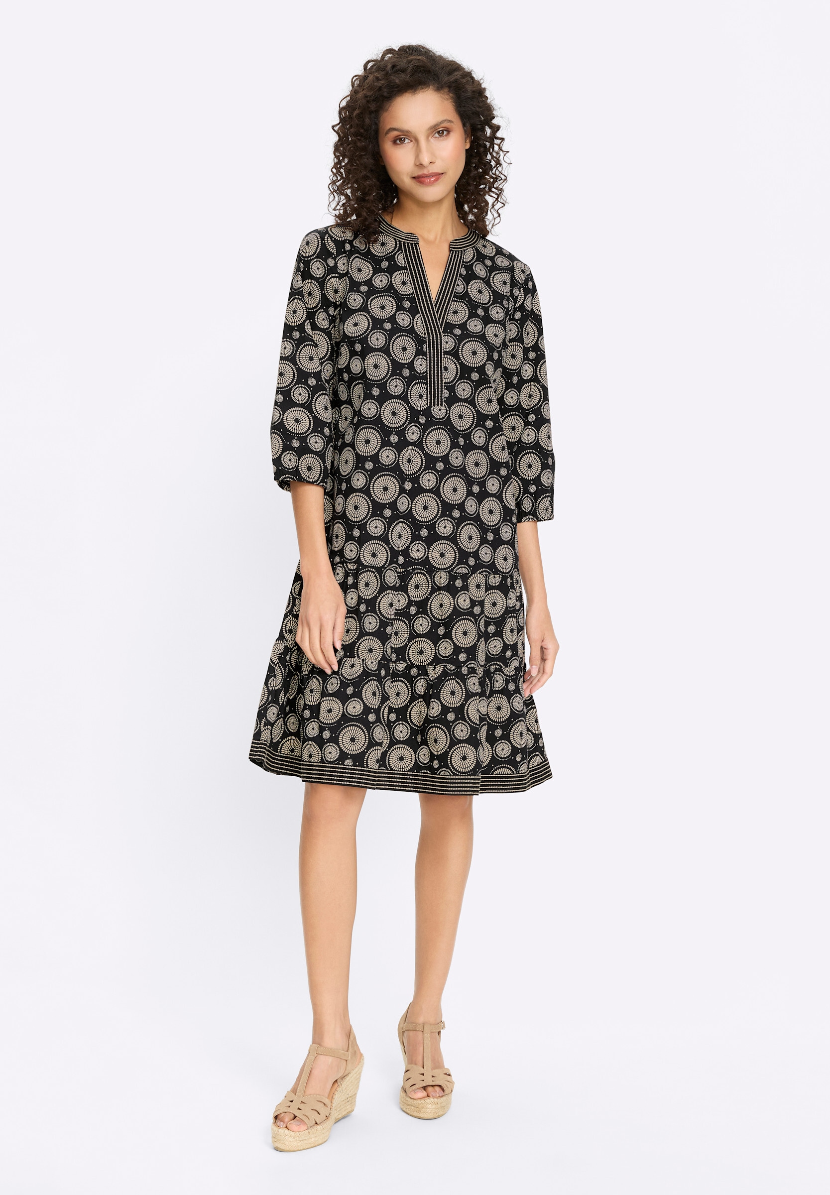 heine Druckkleid »Druck-Kleid Druckkleid in ausgestellter A-Form« Ohne Taschen