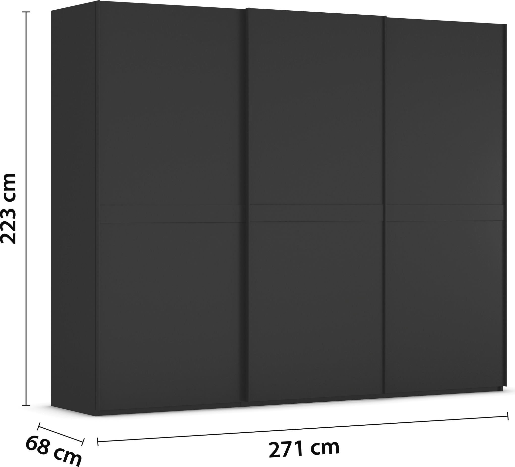 rauch Schwebetürenschrank »Kleiderschrank Schrank Garderobe Schlafzimmerschrank SCALE-LINE«, edle Optik mit Bauchbinde in Korpusfarbe Dekorfront MADE IN GERMANY