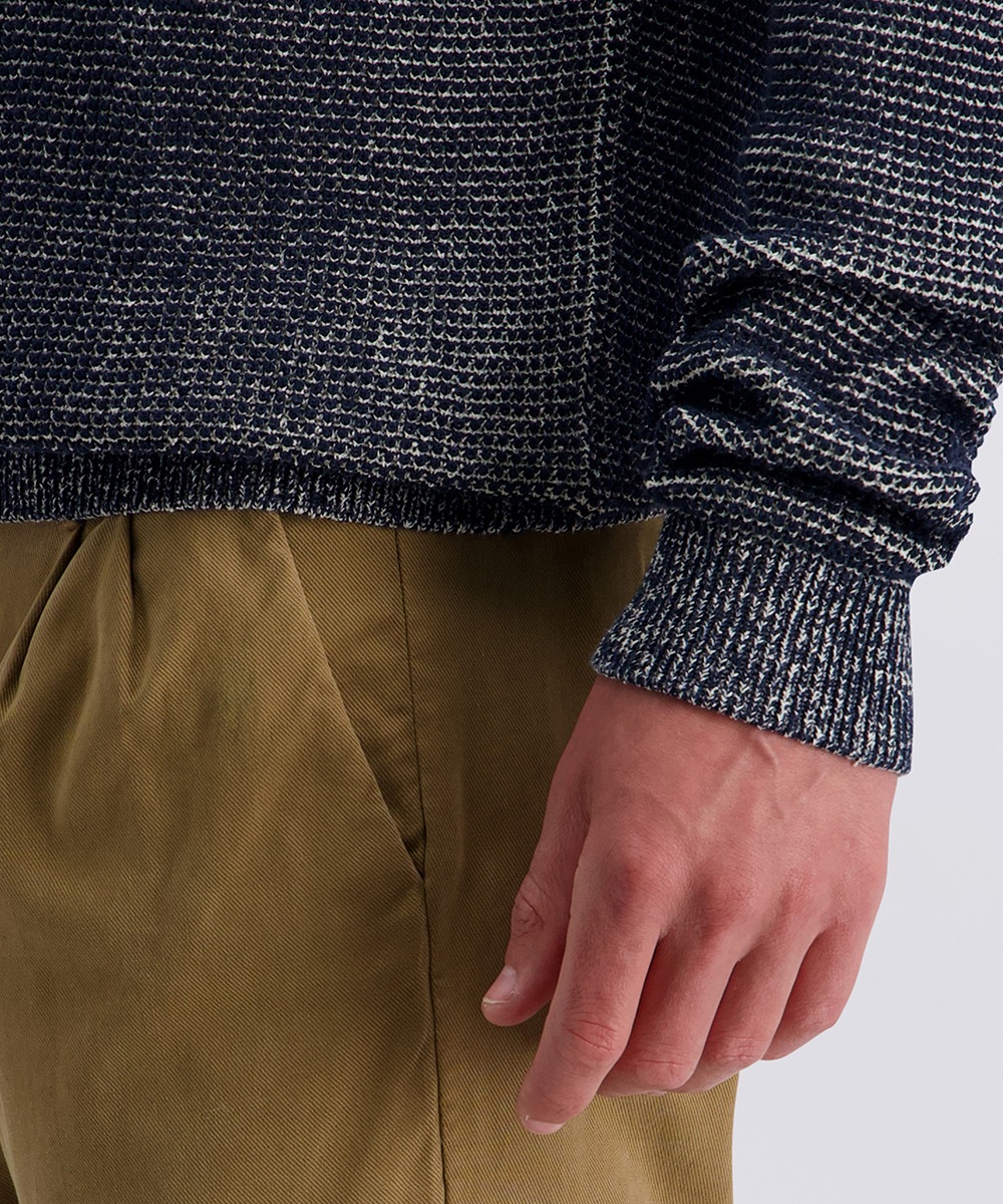 Pierre Cardin Rundhalspullover »Strick RH« Waffelmuster