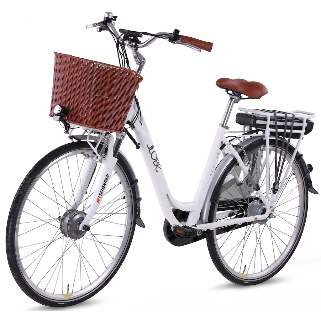 LLobe E-Bike »WhiteMotion 3.0, 13Ah«, 7 Gang, Shimano, Frontmotor 250 W