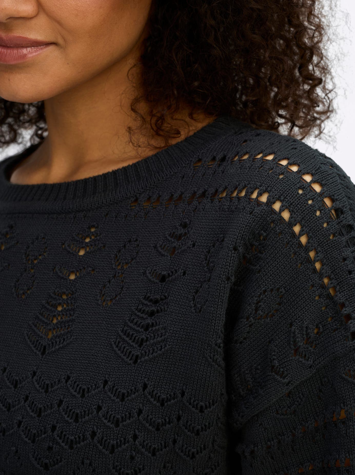 Sheego Ajourpullover »Kurzarm-Pullover«