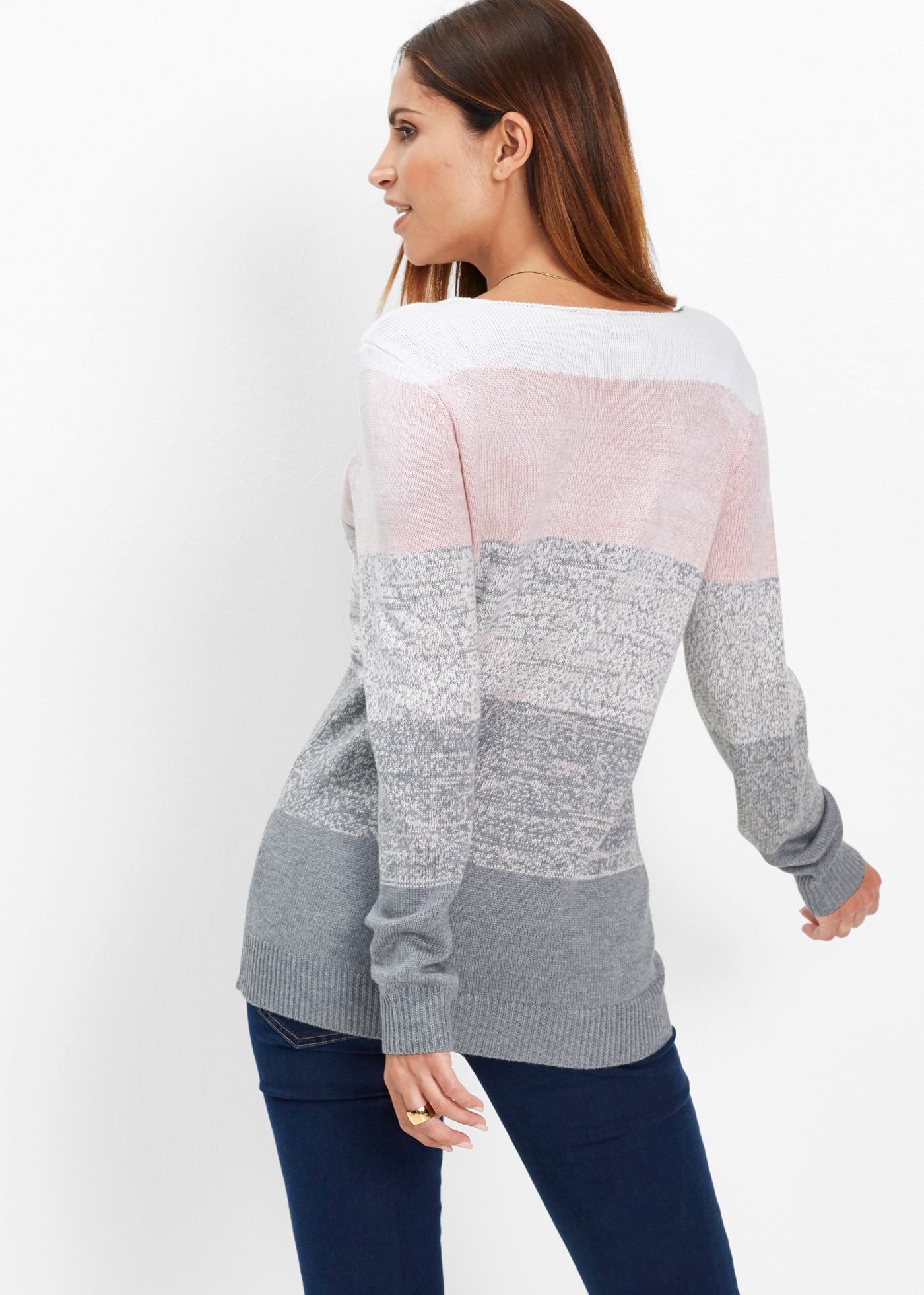 bonprix Longpullover »Long-Pullover mit Cashmere-Anteil« weicher Strick mit Viskose und Kaschmir, lockere Passform