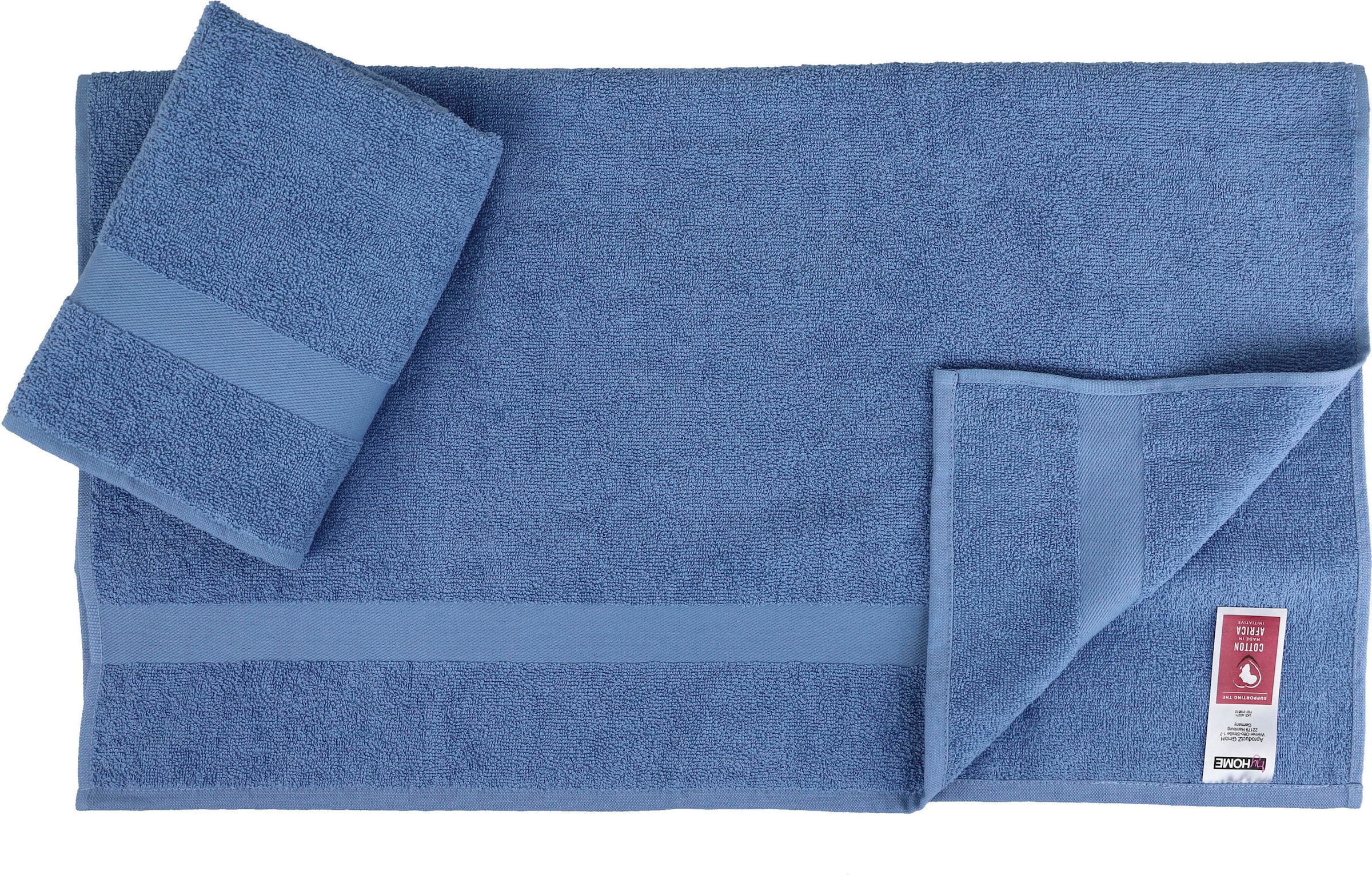 my home Handtuch Set »Nela«, Set, 6 tlg., Walkfrottier, mit Bordüre, einfarbiges  Handtuch-Set aus 100% Baumwolle