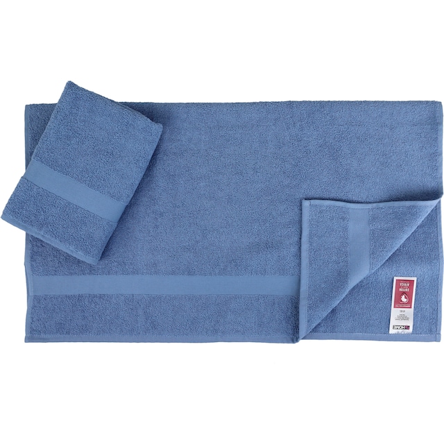 my home Handtuch Set »Nela«, Set, 6 tlg., Walkfrottier, mit Bordüre, einfarbiges  Handtuch-Set aus 100% Baumwolle