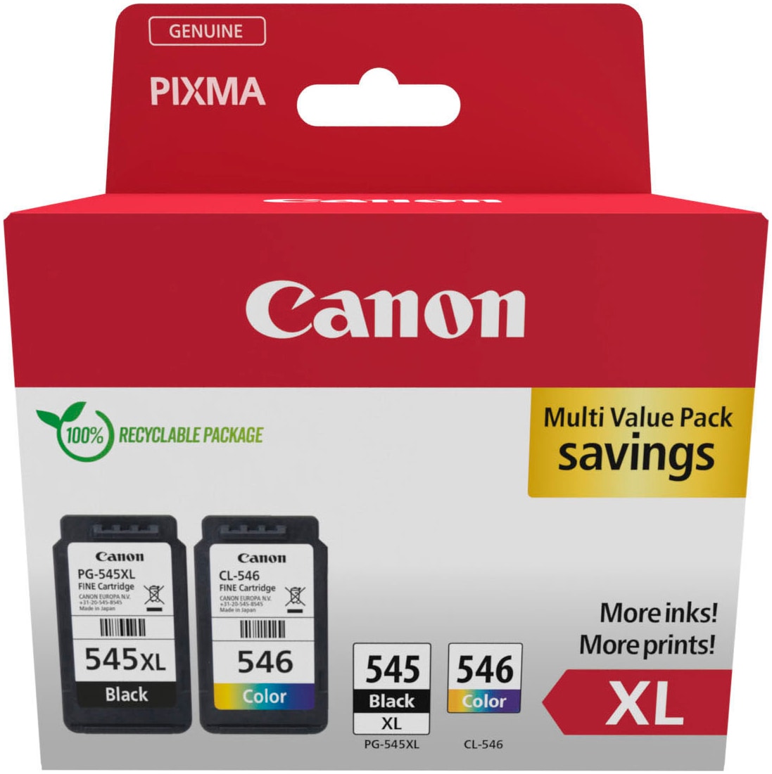 Canon Tintenpatrone »PG-545XL/CL-546XL + Photo Value Pack«, (Packung, 2 St.)