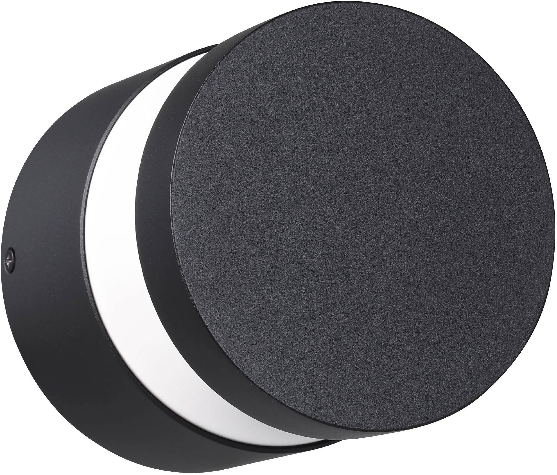 EGLO Wandleuchte »Melzo Außen-Wandlampe, Außenlampe aus Aluguss und Kunststoff, IP44« LED-Modul 1 Stk. Warmweiß Wand-/Deckenleuchte - H13 x Ø13,5 cm - schwarz - 1X11W inkl.