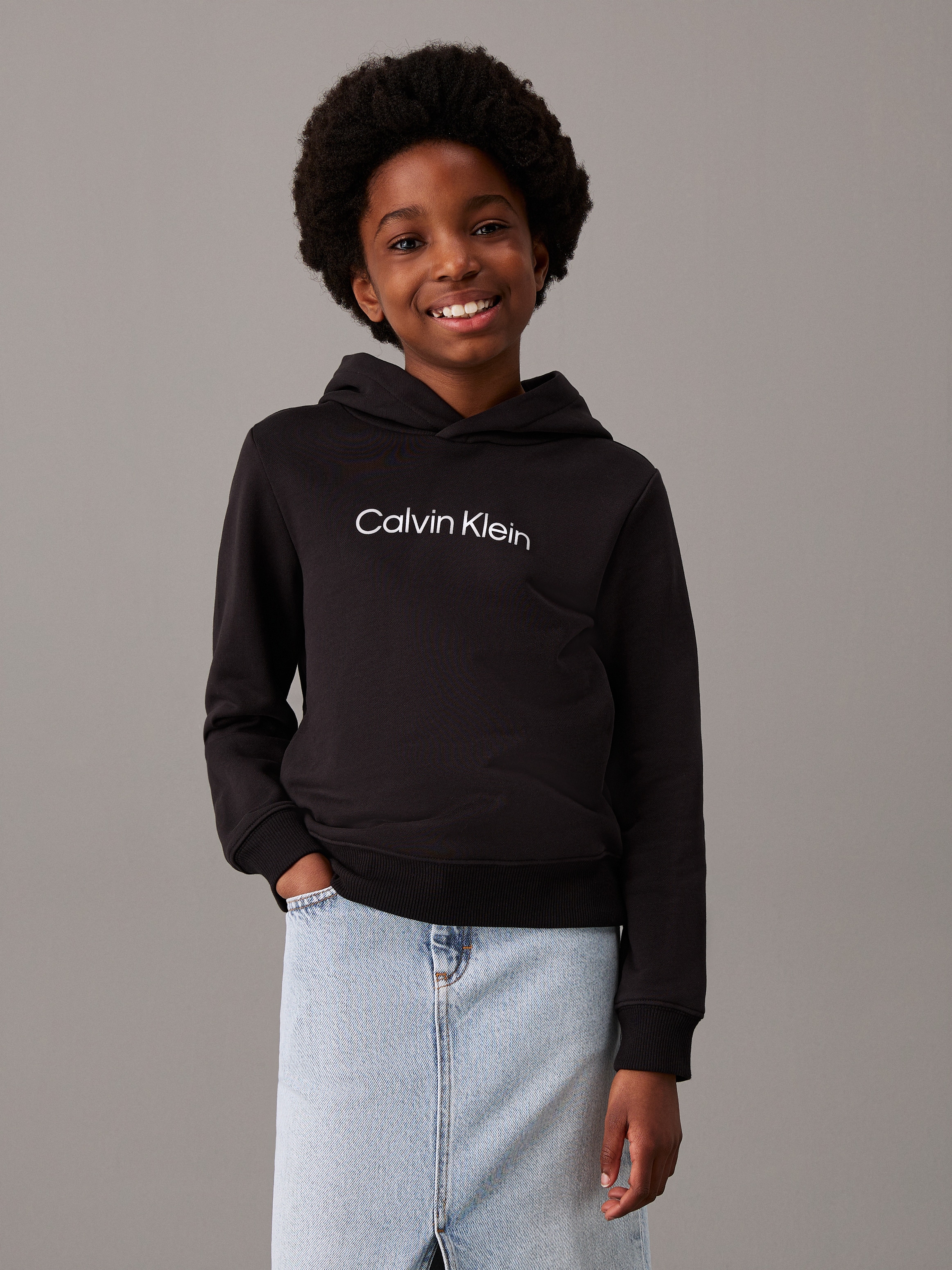 Calvin Klein Jeans Kapuzensweatshirt »Inst. Logo Reg. Terry Hoodie« für Kinder bis 16 Jahre und mit Logoschriftzug