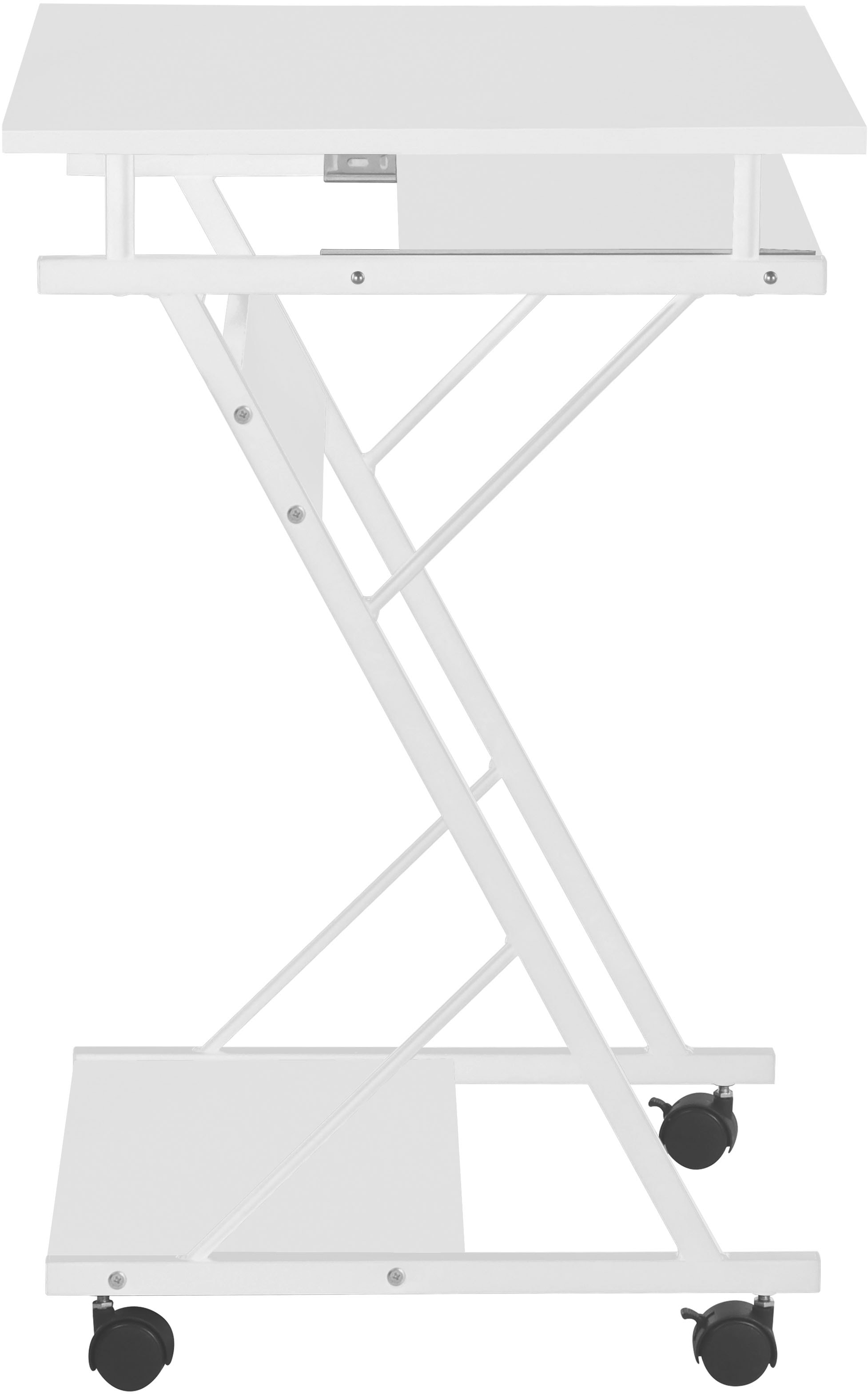 INOSIGN Computertisch »ERVIE, Rolltisch, Laptoptisch,«, stabiles Metallgestell, mit Tastaturauszug, 60x73 cm