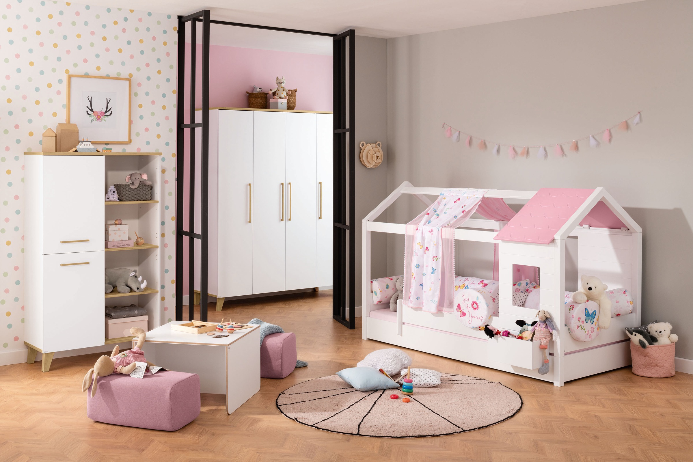 PAIDI Spielbett-Dachelement »TINY HOUSE«, (Set, 2er-Set), individuell verstellbar, patentierter PAIDI-Sicherheitsverschluss