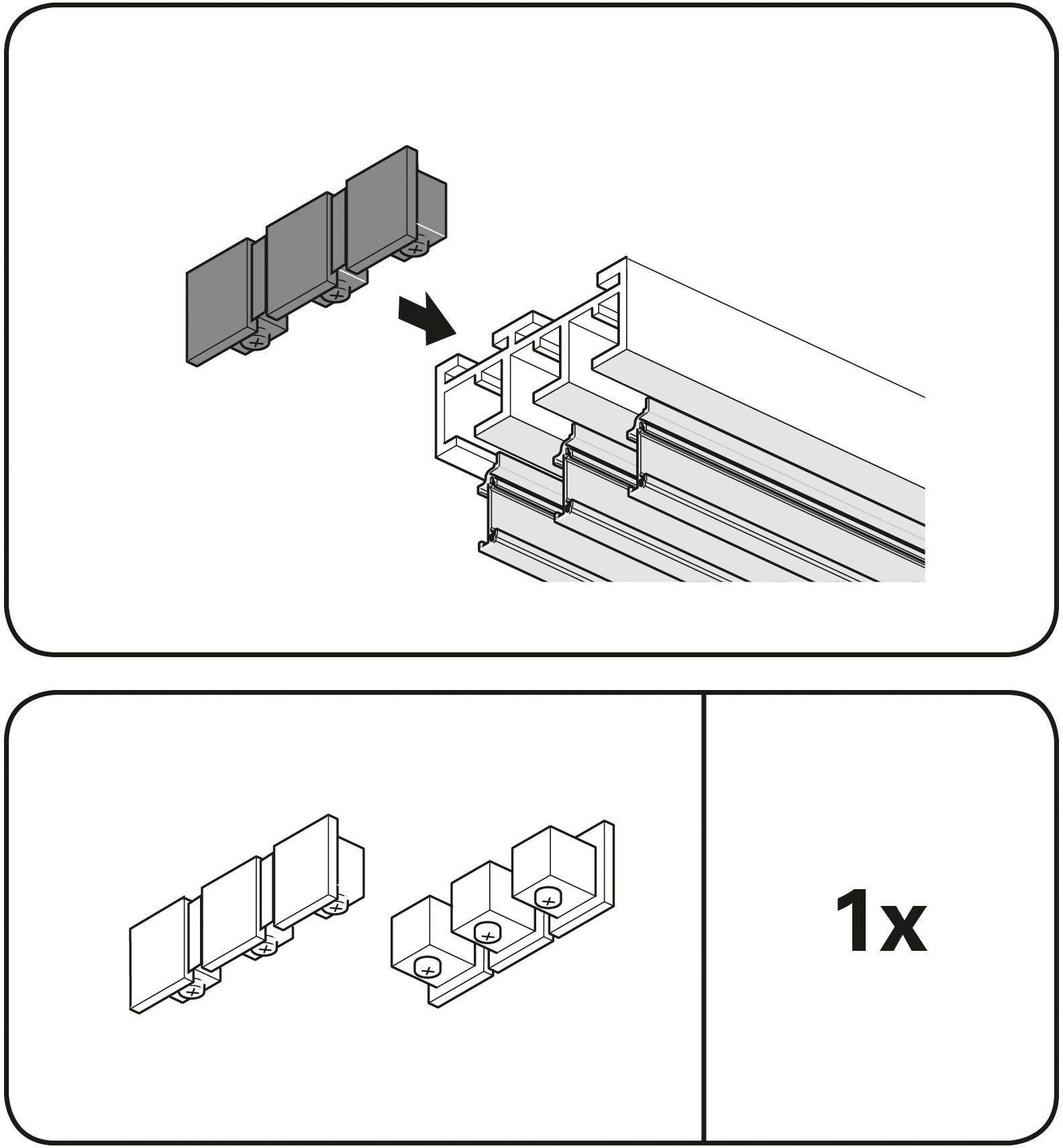 GARDINIA Gardinenstangen-Endstück »Endstück 3-läufig«, (2 St.), Serie Flächenvorhang-Technik Atlanta 3-läufig