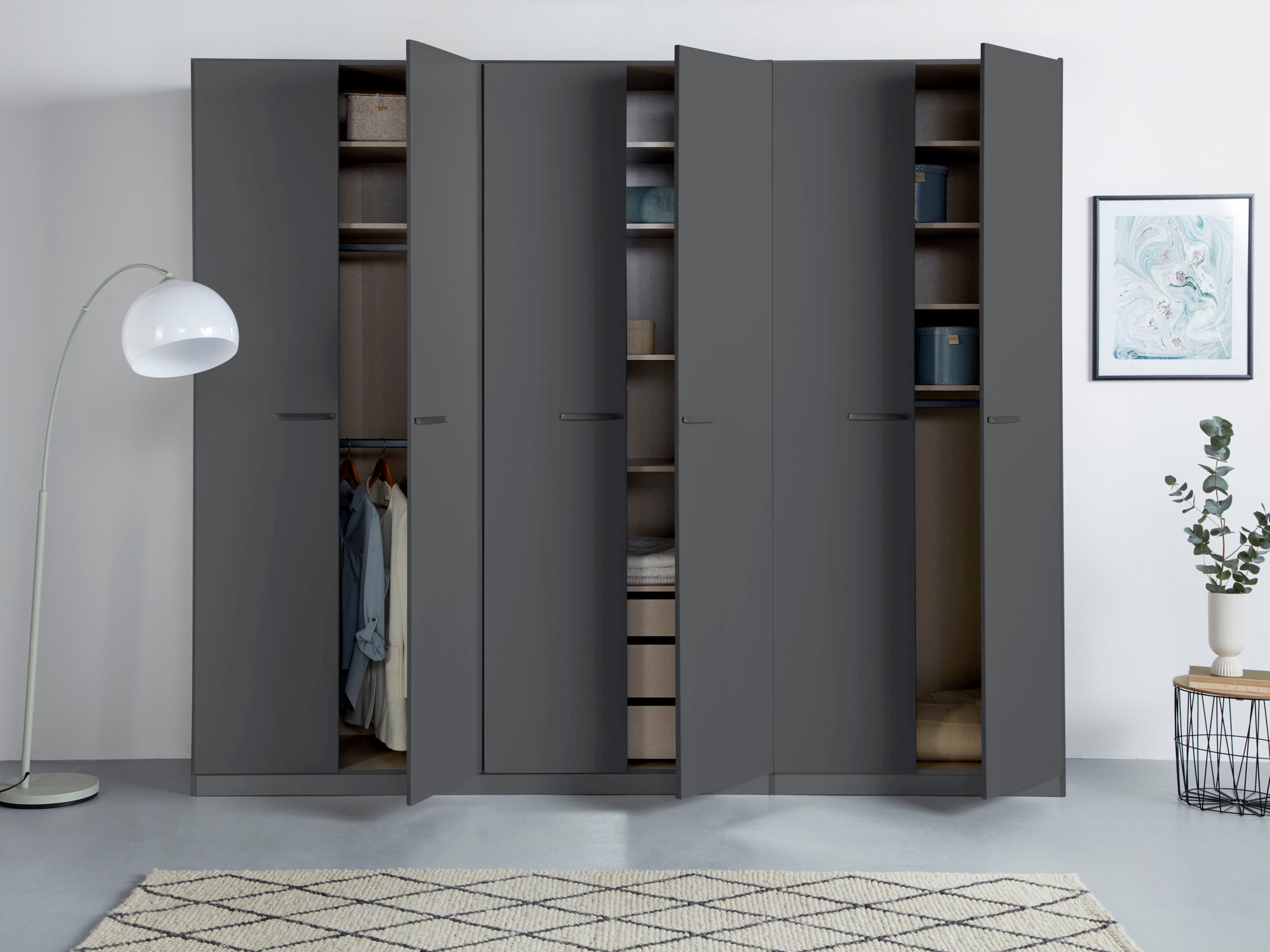 rauch Drehtürenschrank »Kleiderschrank Schrank Garderobe TOPSELLER OTELI inkl. Inneneinteilung«, mit 3 Innenschubladen extra Böden optional mit Spiegel MADE IN GERMANY