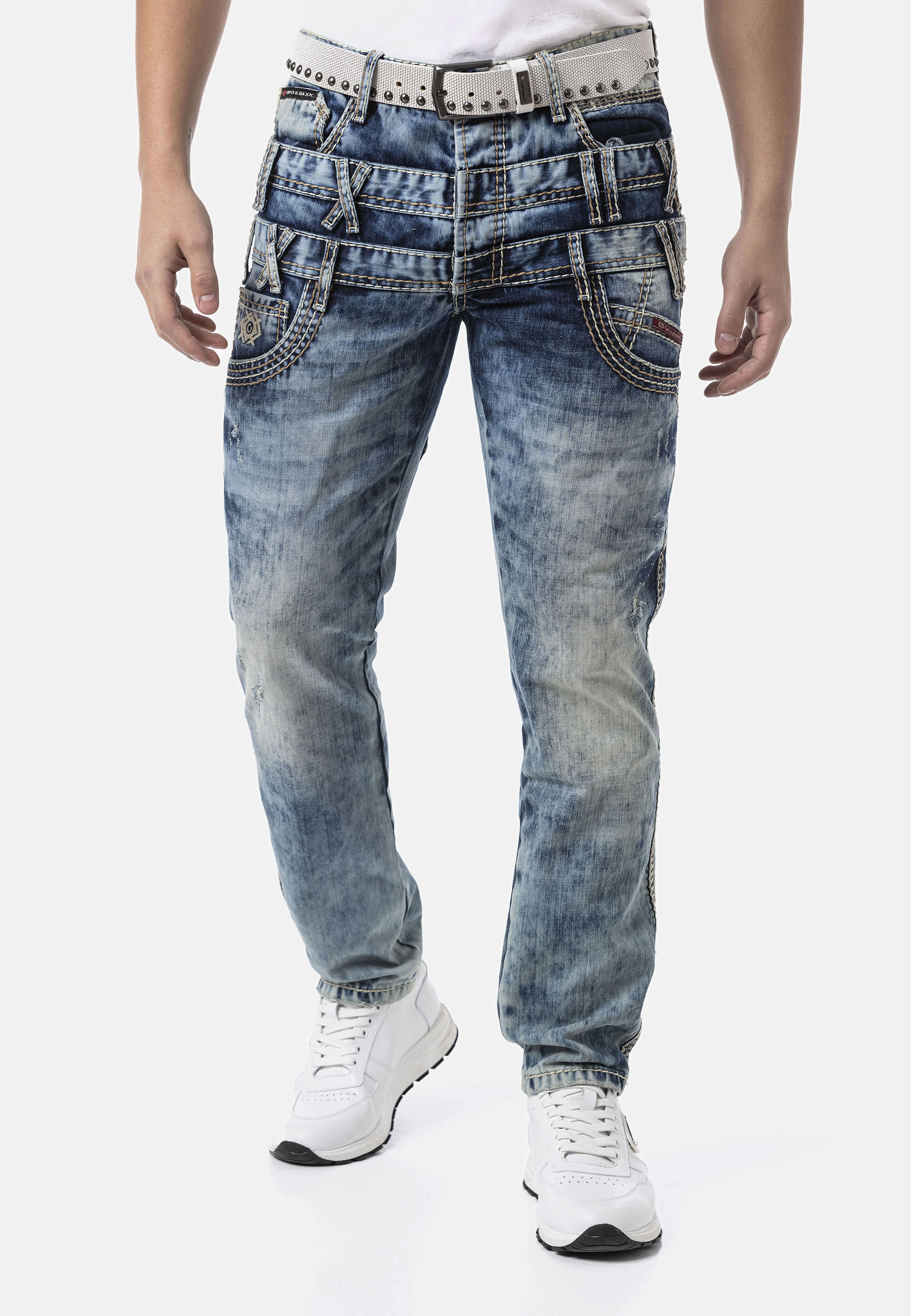 Cipo & Baxx Straight-Jeans »Cipo & Baxx Jeanshose CD910« mit hochwertiger Baumwolle