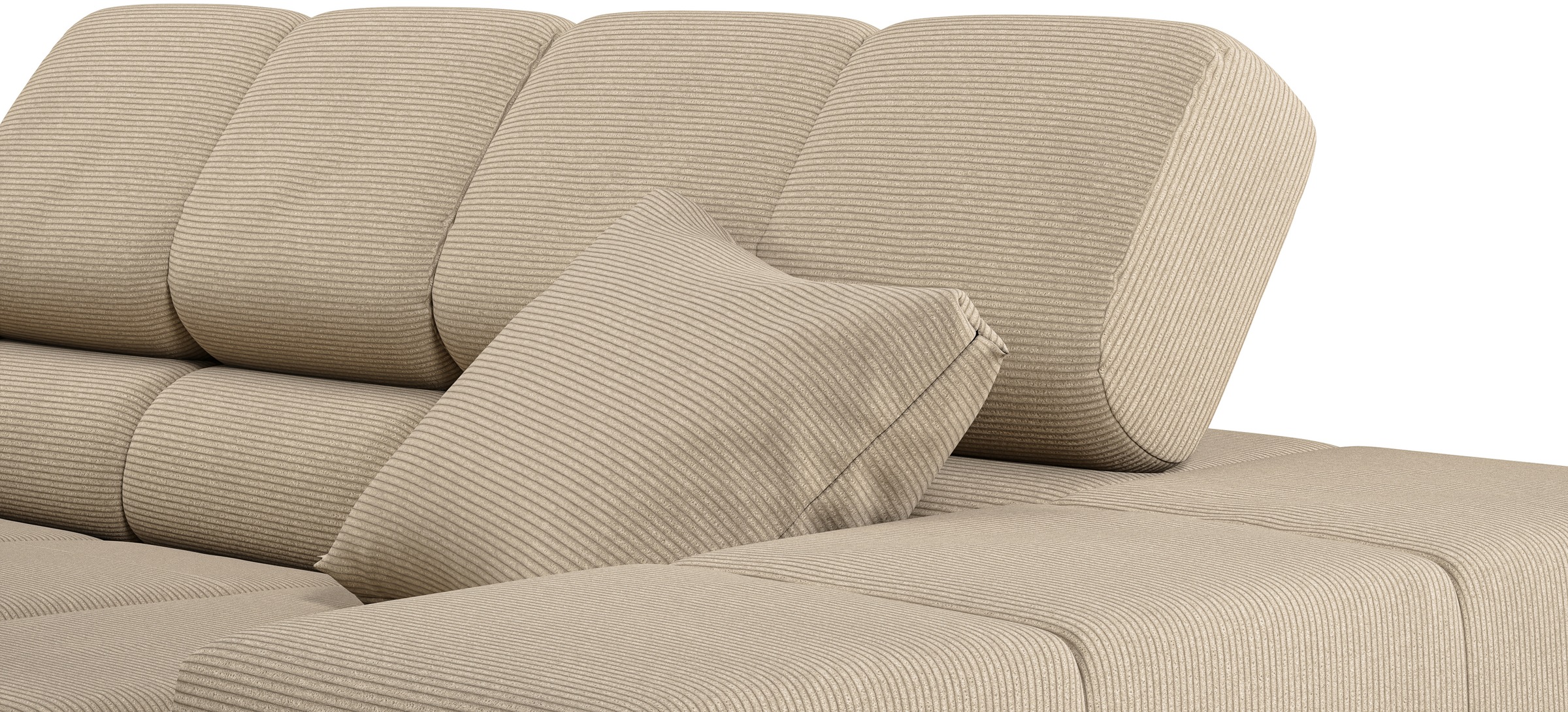 INOSIGN Ecksofa »Ancona incl. Kopfteilverstellung, Breite 319cm, L-Form«, wahlweise motorische Sitztiefenverstellung, auch in Cord + Easy Care