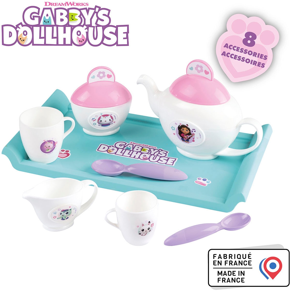Smoby Spielgeschirr »Gabby's Dollhouse Teeservice«, (8 tlg.), Made in Europe