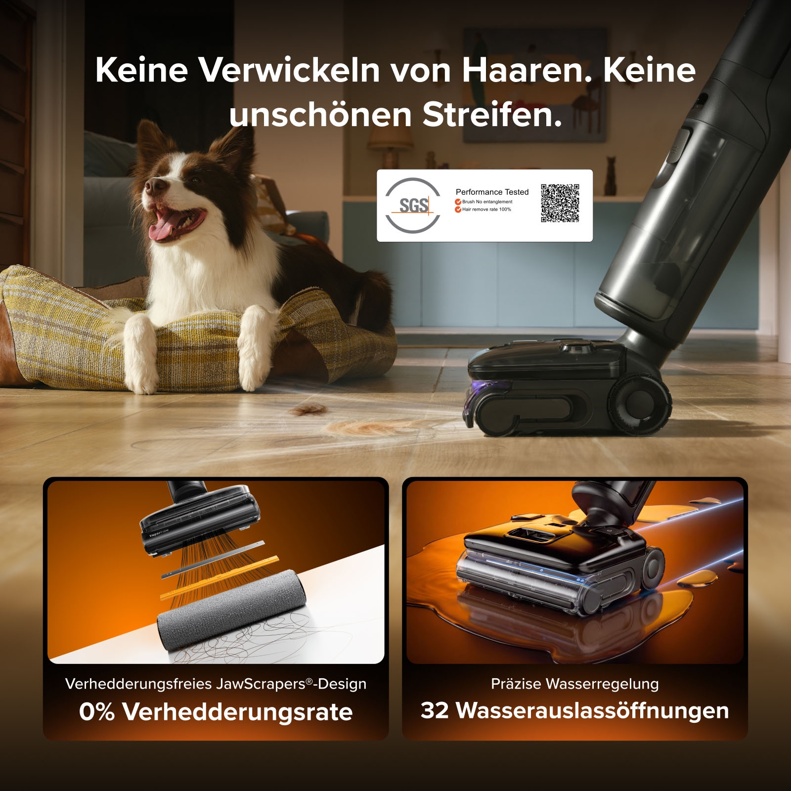 Roborock Nass-Trocken-Sauger »F25 Steam-Kit, 25.000 Pa Saugkraft, Dampfreiniger« vier Reinigungsmodi, Lay-Flat-Reinigung, Selbstreinigung und Trocknung