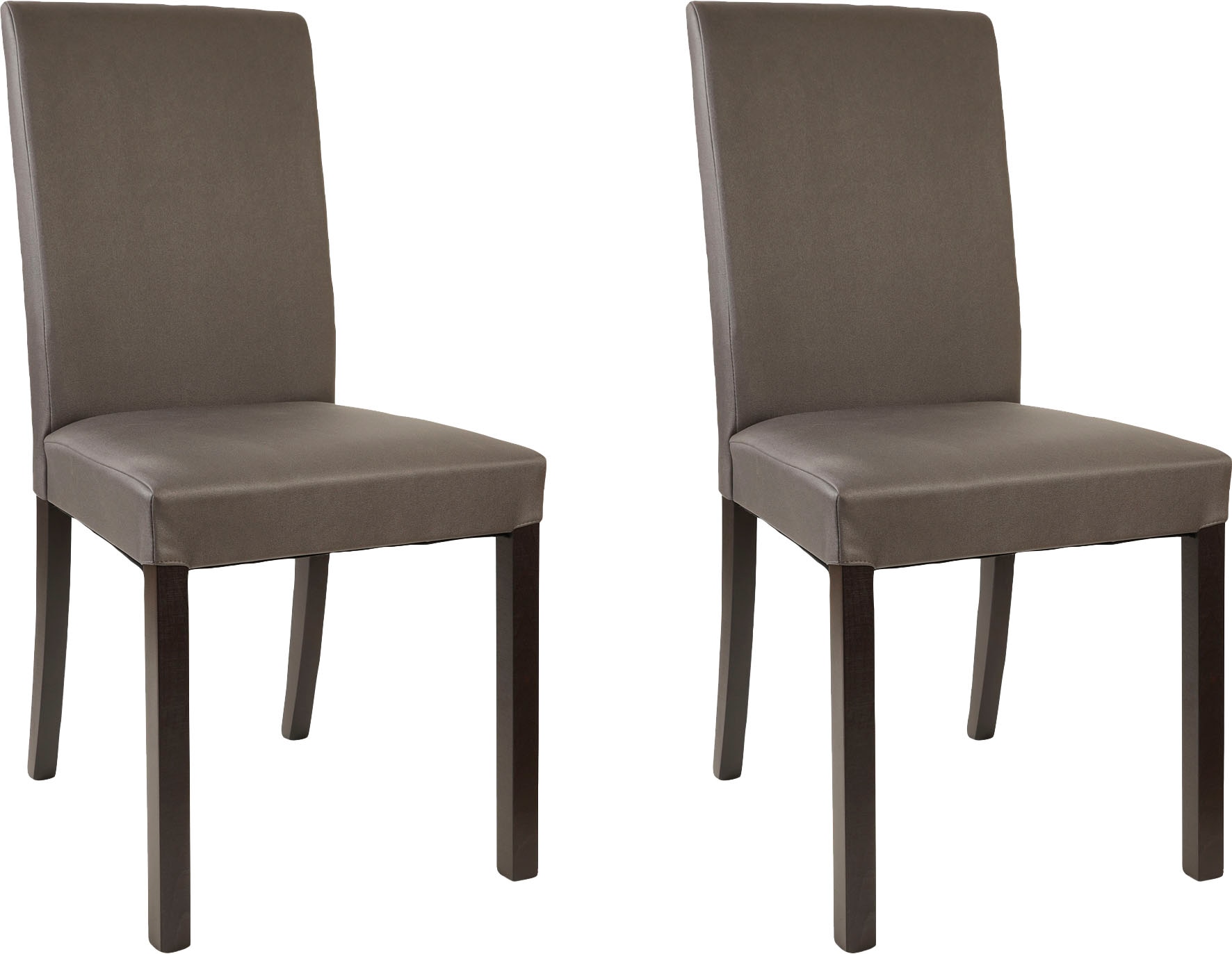 Home affaire 4-Fußstuhl »Nina«, (Set), 2 St., Microfaser, strapazierfähige Microfaser, Gestell Buche natur oder wenge lackiert