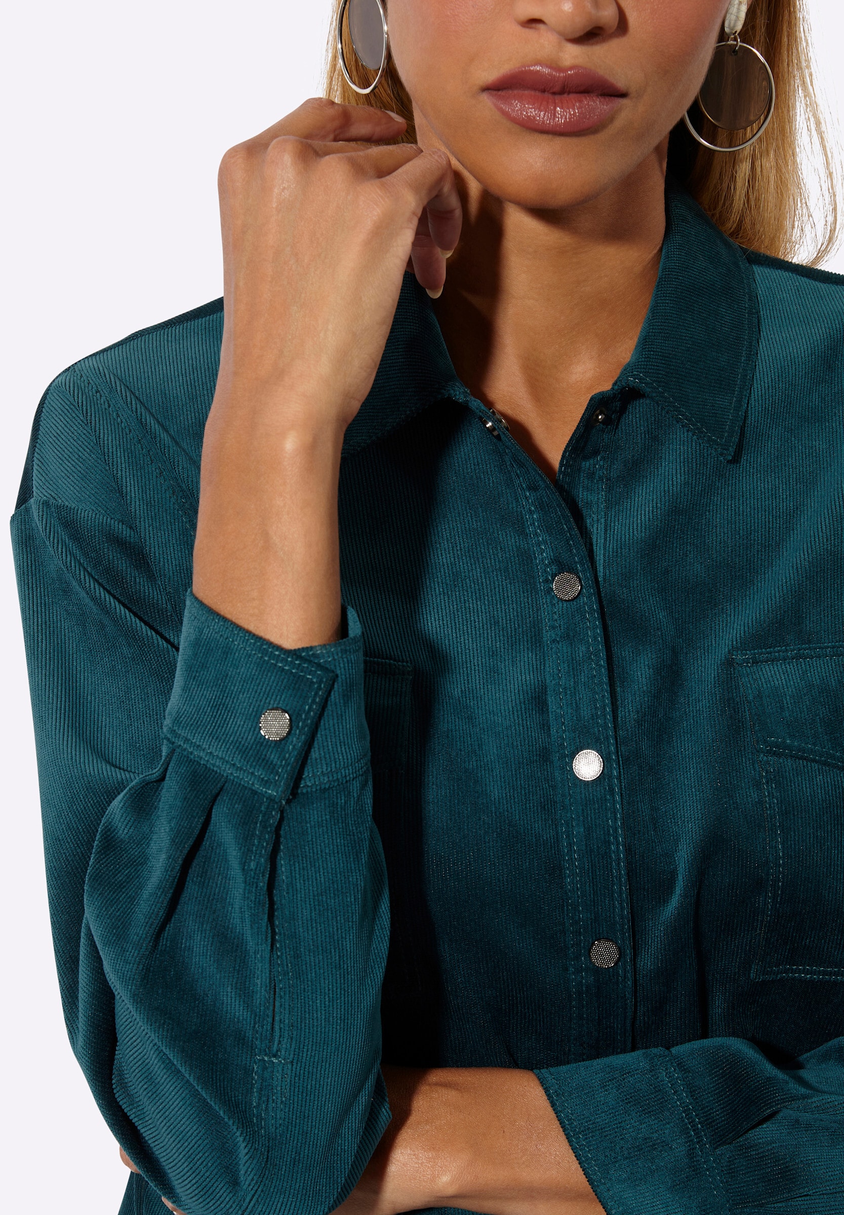 creation L Klassische Bluse »Cord-Bluse Hemdbluse«