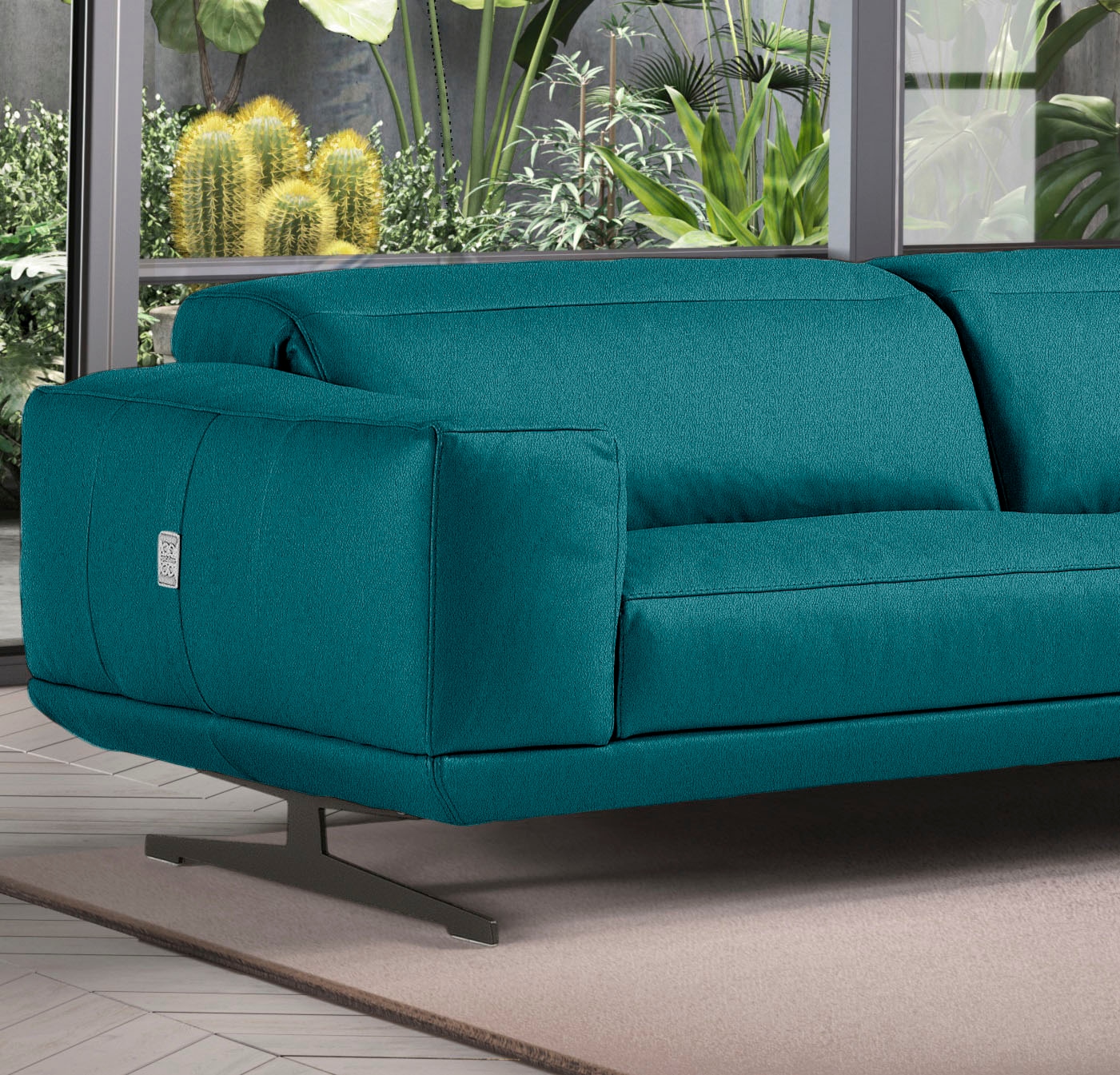 Egoitaliano 3-Sitzer »Gloria, super bequem, hochwertige Verarbeitung, edles Design, Megasofa«, beidseitig verstellbare Rückenelemente, mit Designmetallfüßen