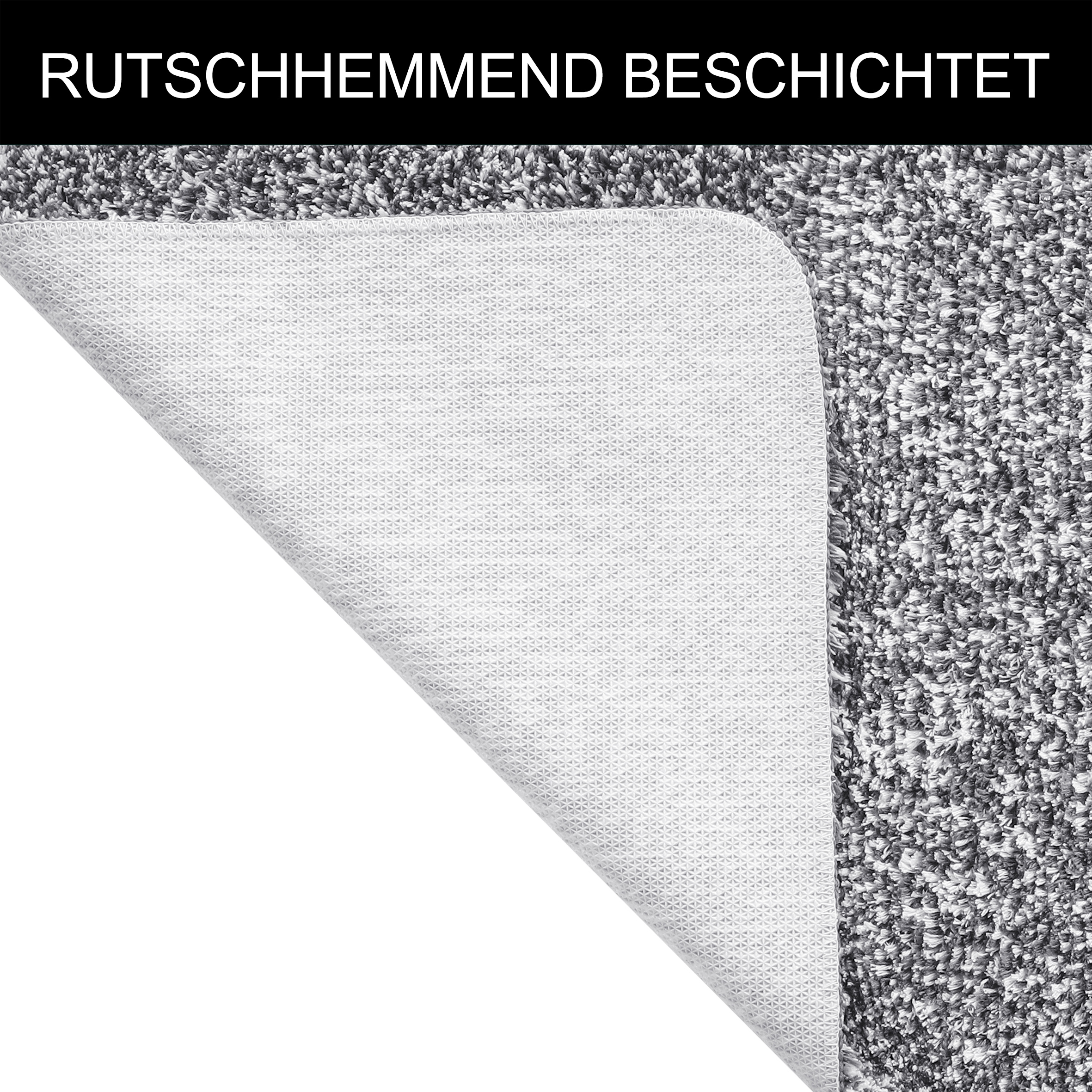 my home Badematte »Vanessa meliert, Badvorleger, Badezimmer Teppich, Duschvorleger«, rutschhemmend beschichtet, strapazierfähig, Badteppich, weiche Haptik, unifarben