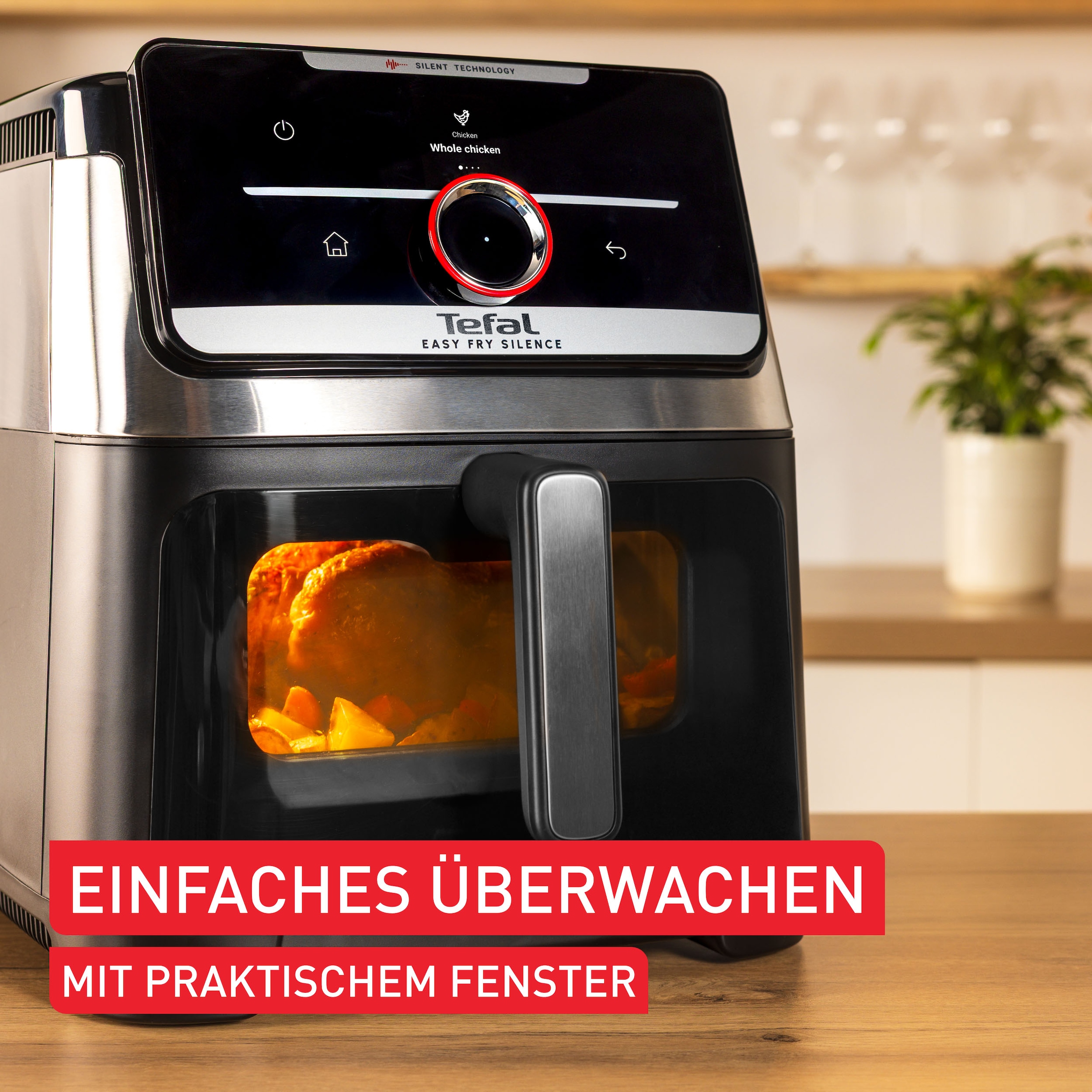 Tefal Heißluftfritteuse »Easy Fry Smart & Silence XXL« 1800 W über 55 voreingestellte Programme, abnehmbares Frontelement, EY876D