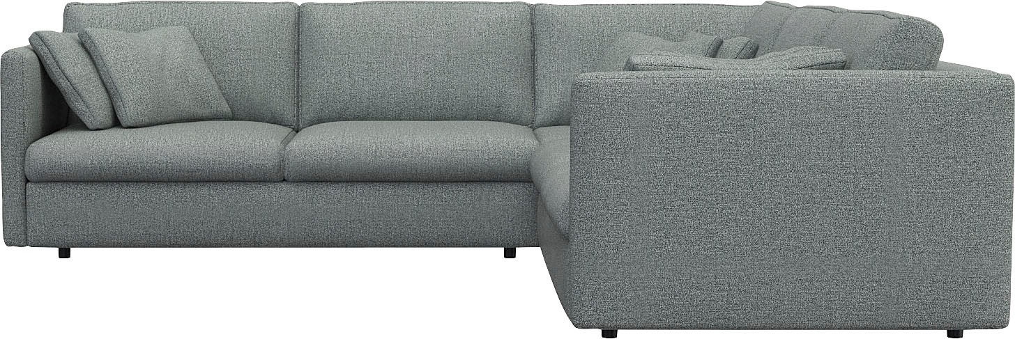 FLEXLUX Ecksofa »Lovane gleichschenklig, bequem und komfortabel«, Weich & anschmiegsam, große Sitztiefe auf Kaltschaum, Dekokissen inkl.