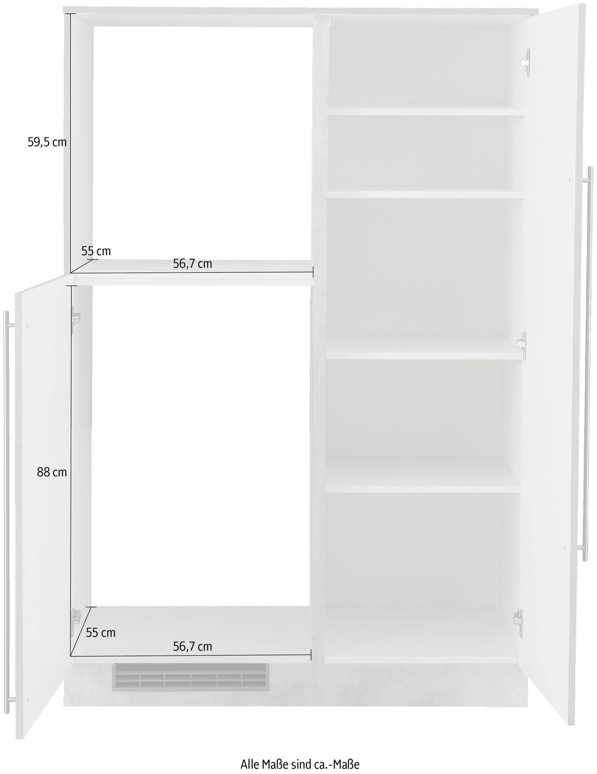 wiho Küchen Küche »Chicago«, Back-/Kühlmodul, wahlweise mit E-Geräten, Breite 110 cm