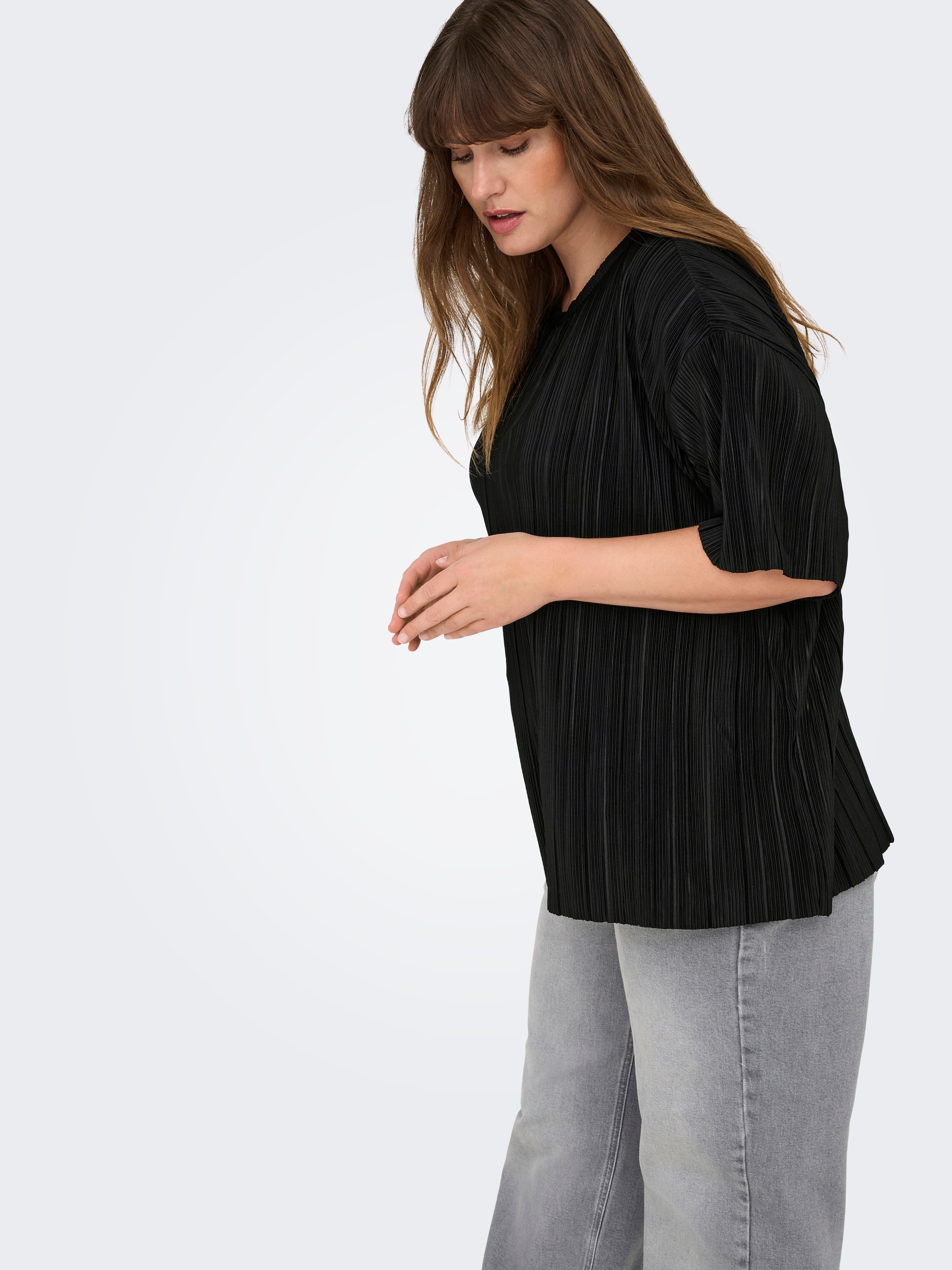 ONLY CARMAKOMA Plisseeshirt »CARRAVENNA S/S PLISSE TOP JRS NOOS«