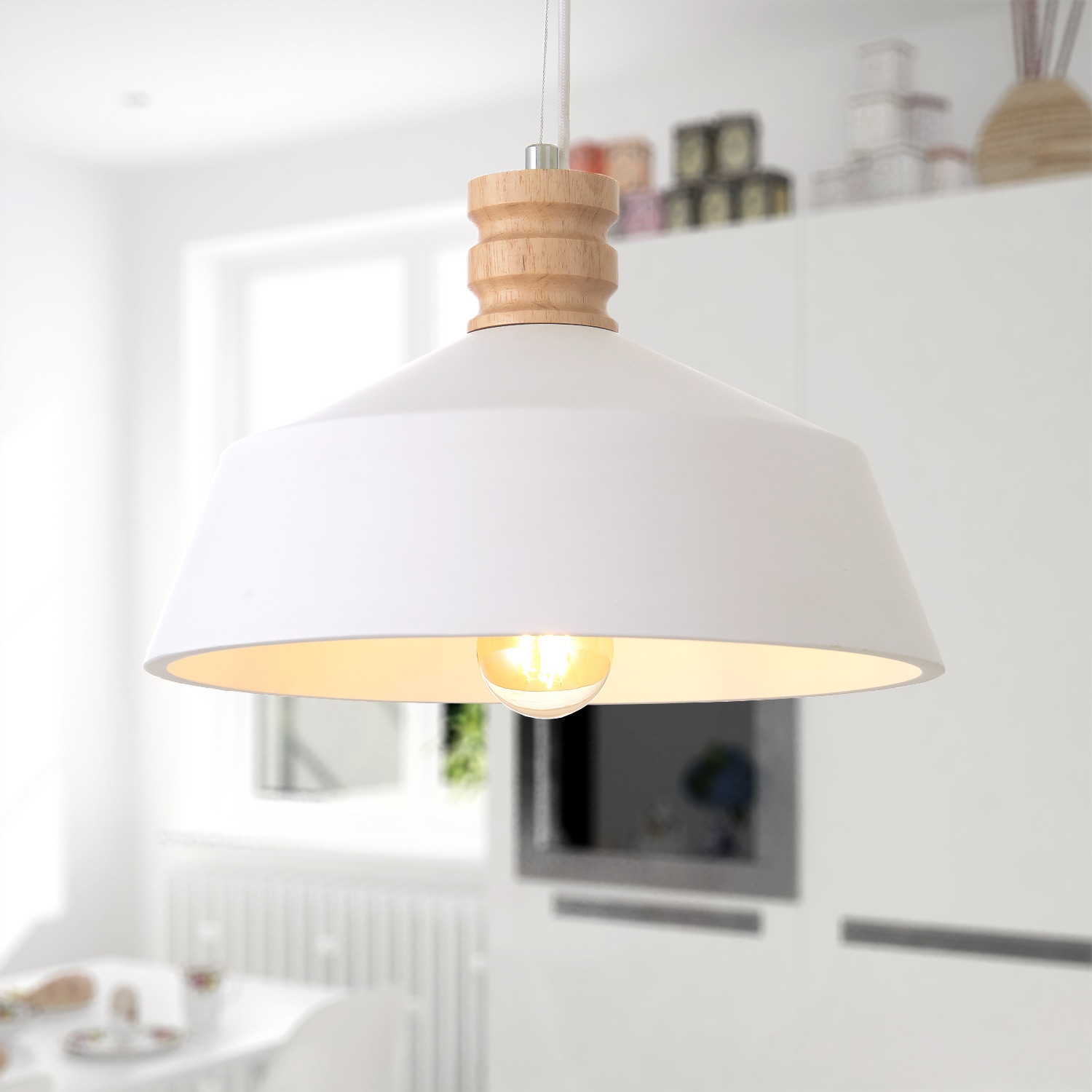 Paco Home Pendelleuchte »KUTTER«, 1 flammig, Leuchtmittel E27 | ohne Leuchtmittel, LED, E27, Lampe Für Wohnzimmer Esszimmer Küche, Höhenverstellbar