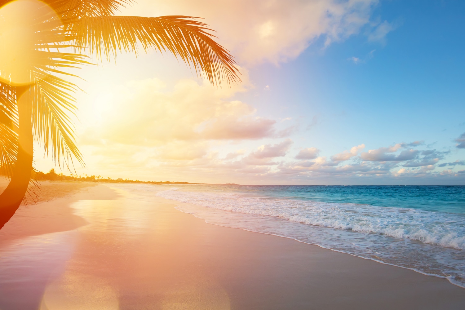 queence Wandsticker »Urlaub«, (1 St.), Selbstklebend, kinderleichte Anbringung, Sticker, Sonnenaufgang, Meer