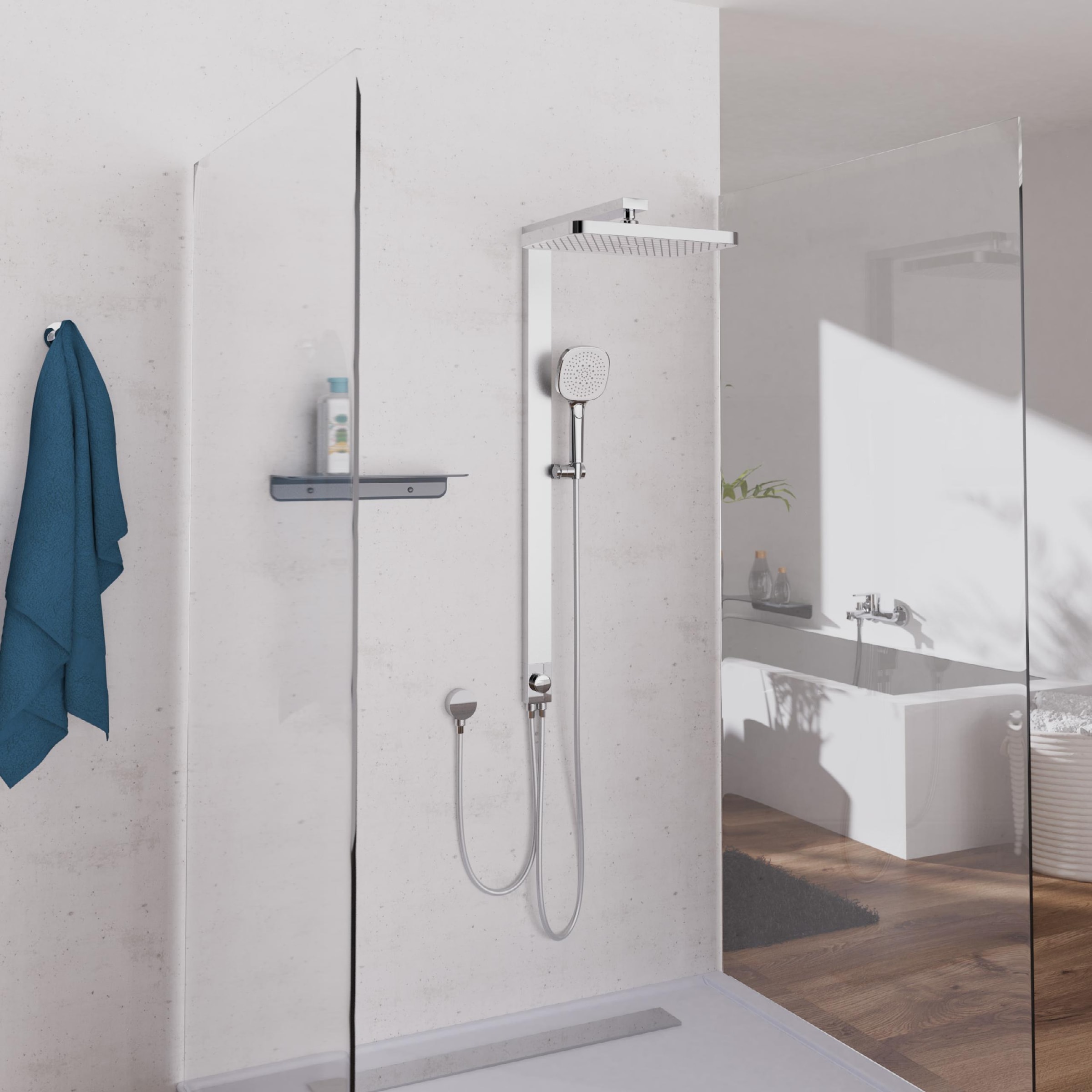 Schütte Brausegarnitur »LA PALMA«, (Komplett-Set), Regendusche, mit Antikalk-Beschichtung, wassersparend
