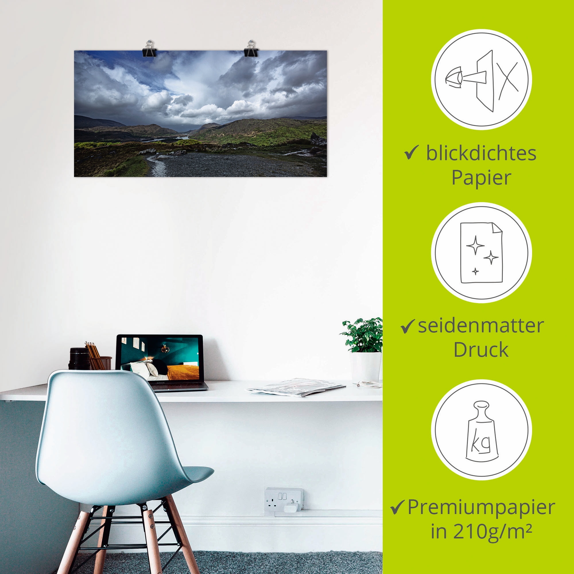 Artland Poster »Irland - Natur pur«, Europa, (1 St.), als Leinwandbild, Wandaufkleber oder Poster in versch. Größen