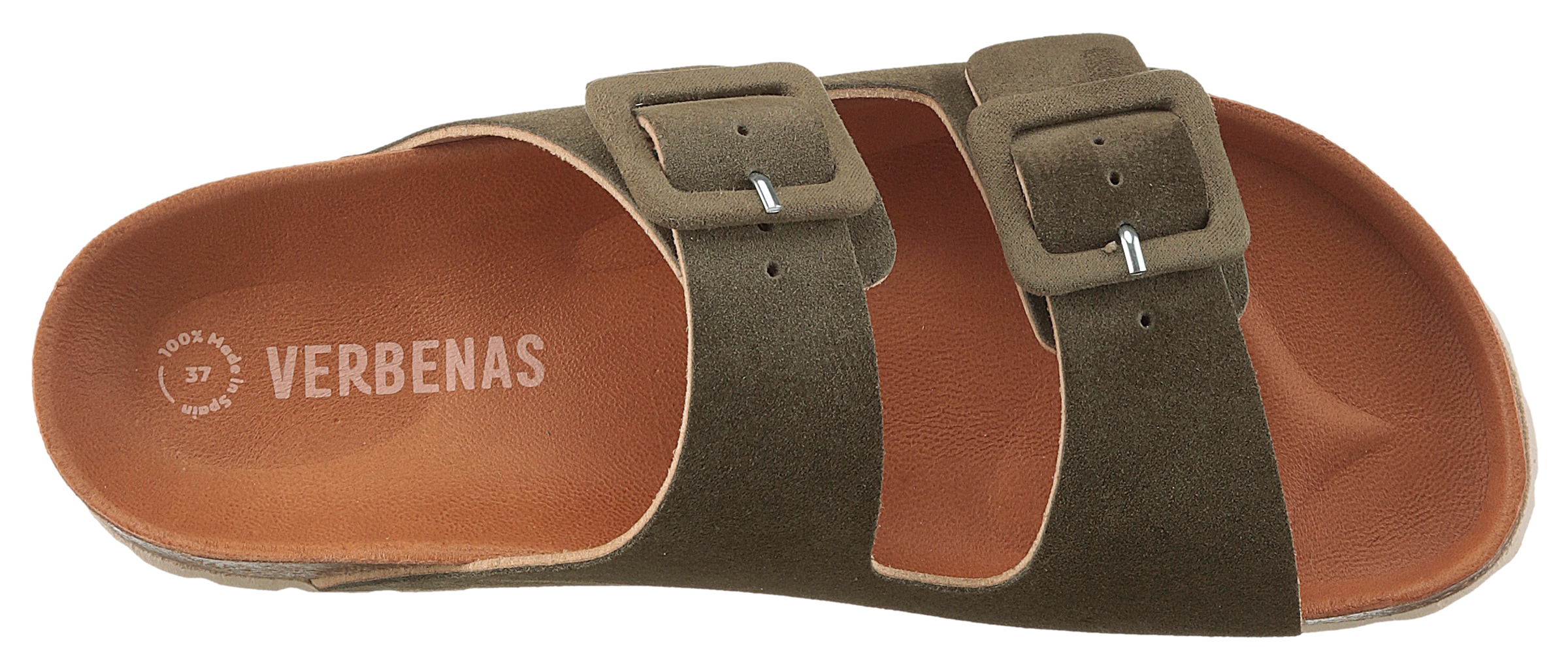 VERBENAS Pantolette »Randell Velour«, Sommerschuh, Schlappen, Hausschuh, Urlaubschuh mit Softfußbett