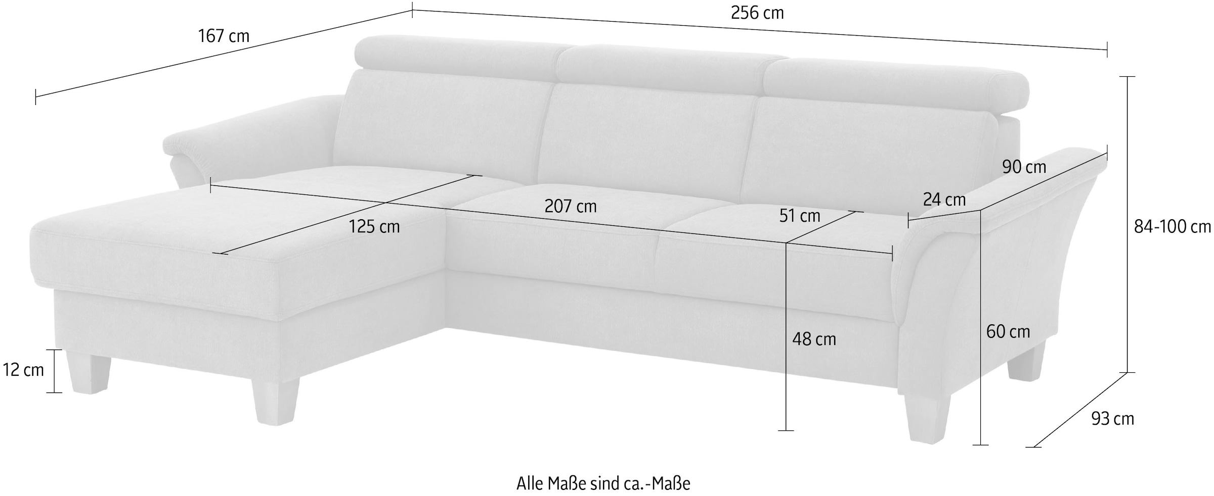 Home affaire Ecksofa »Conville L-Form«, Federkern, wahlweise mit Bettfunktion und Bettkasten bzw. Stauraum