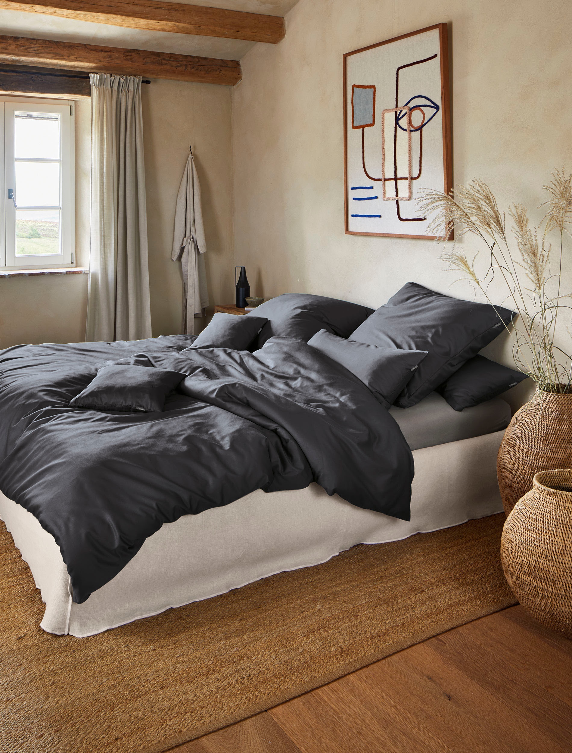 Irisette Bettwäsche »Premium Satin Bettwäsche Paris«, hochwertige Uni Premium Bettwäsche mit Reißverschluss, 100% Baumwolle