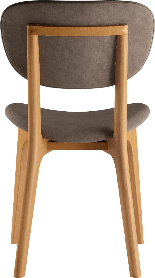INOSIGN Stuhl »COZY Made in Italy«, (Set), 2 St., Microfaser, Gestell in Buche, Kirsch- oder Nussbaum, Massivholz, Design Stuhl
