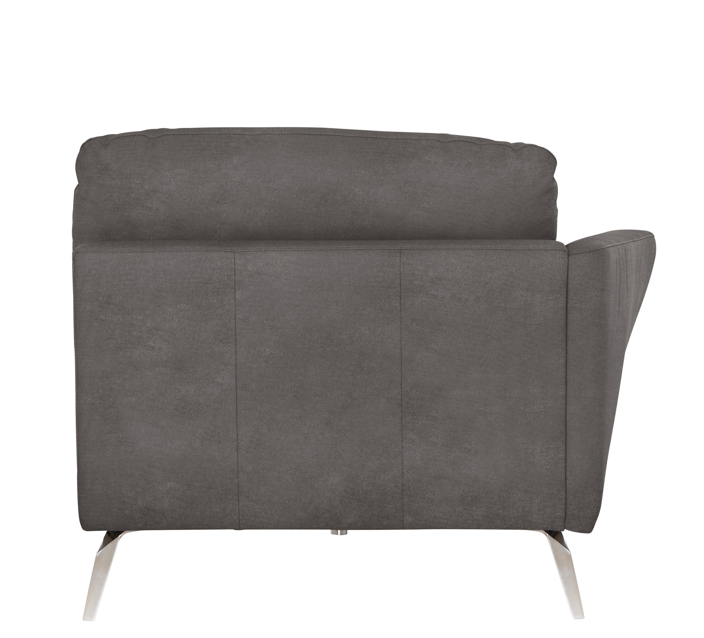 W.SCHILLIG Chaiselongue »softy«, mit dekorativer Heftung im Sitz, Füße Chrom glänzend